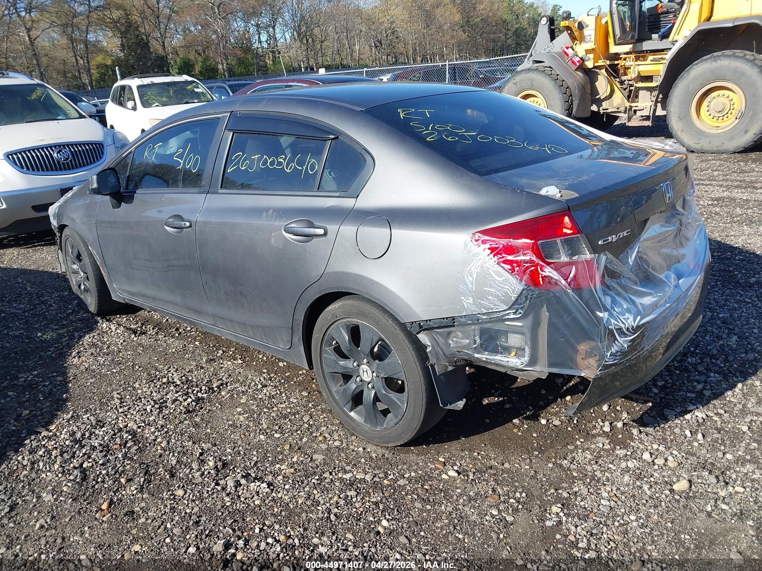 2012 Honda Civic Lx Gray vin: 2HGFB2F59CH601184