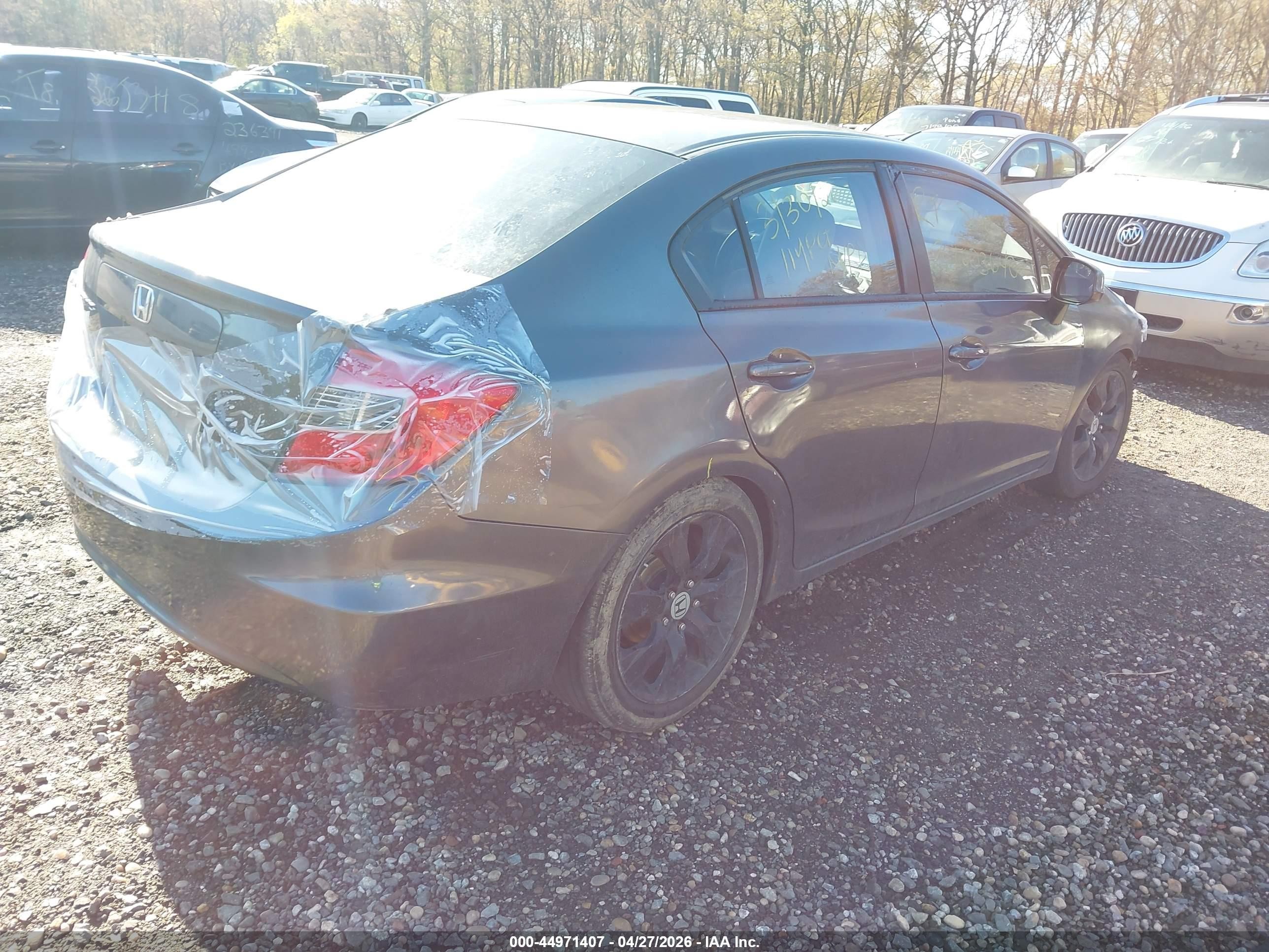 2012 Honda Civic Lx Gray vin: 2HGFB2F59CH601184