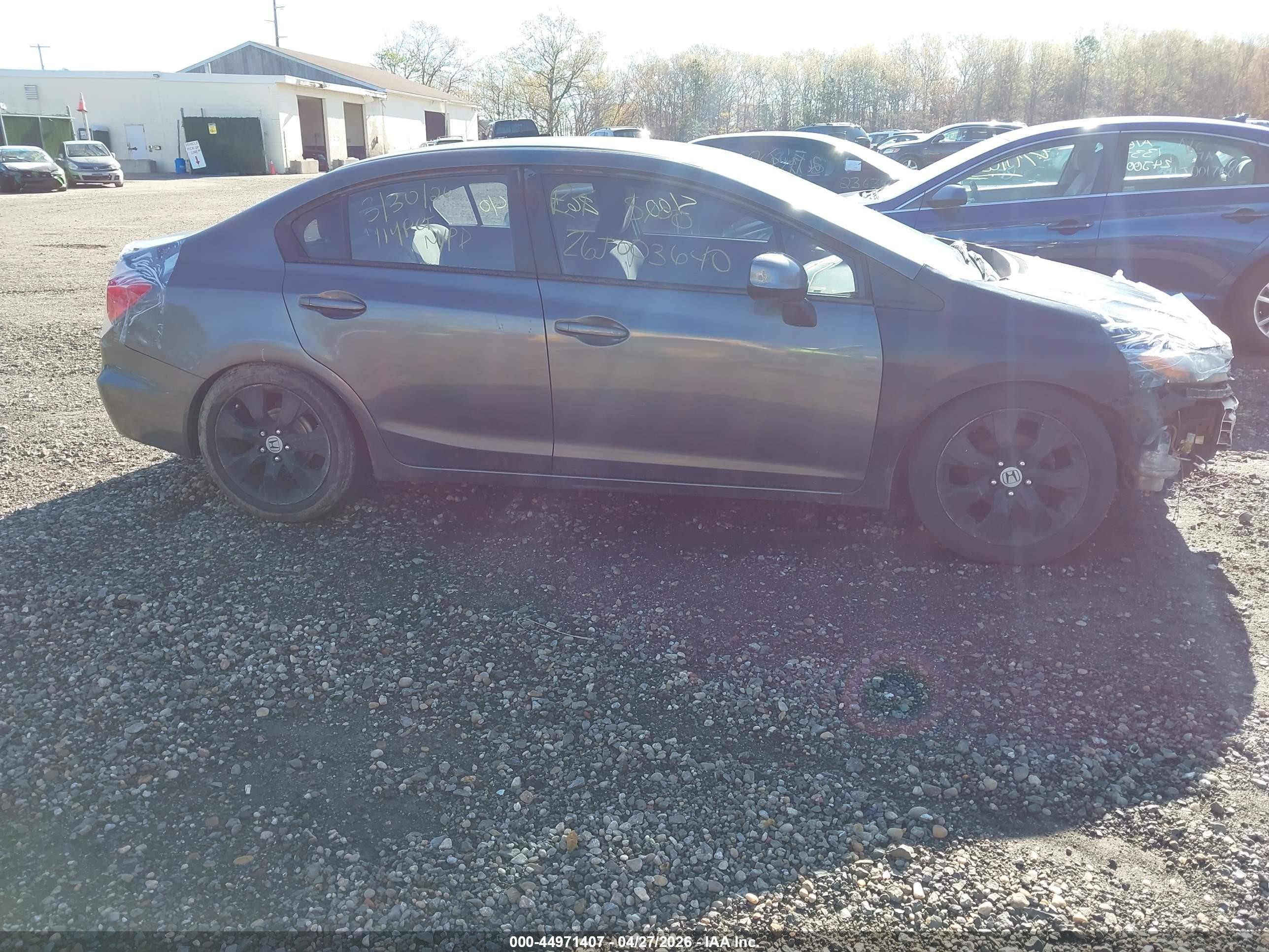 2012 Honda Civic Lx Gray vin: 2HGFB2F59CH601184