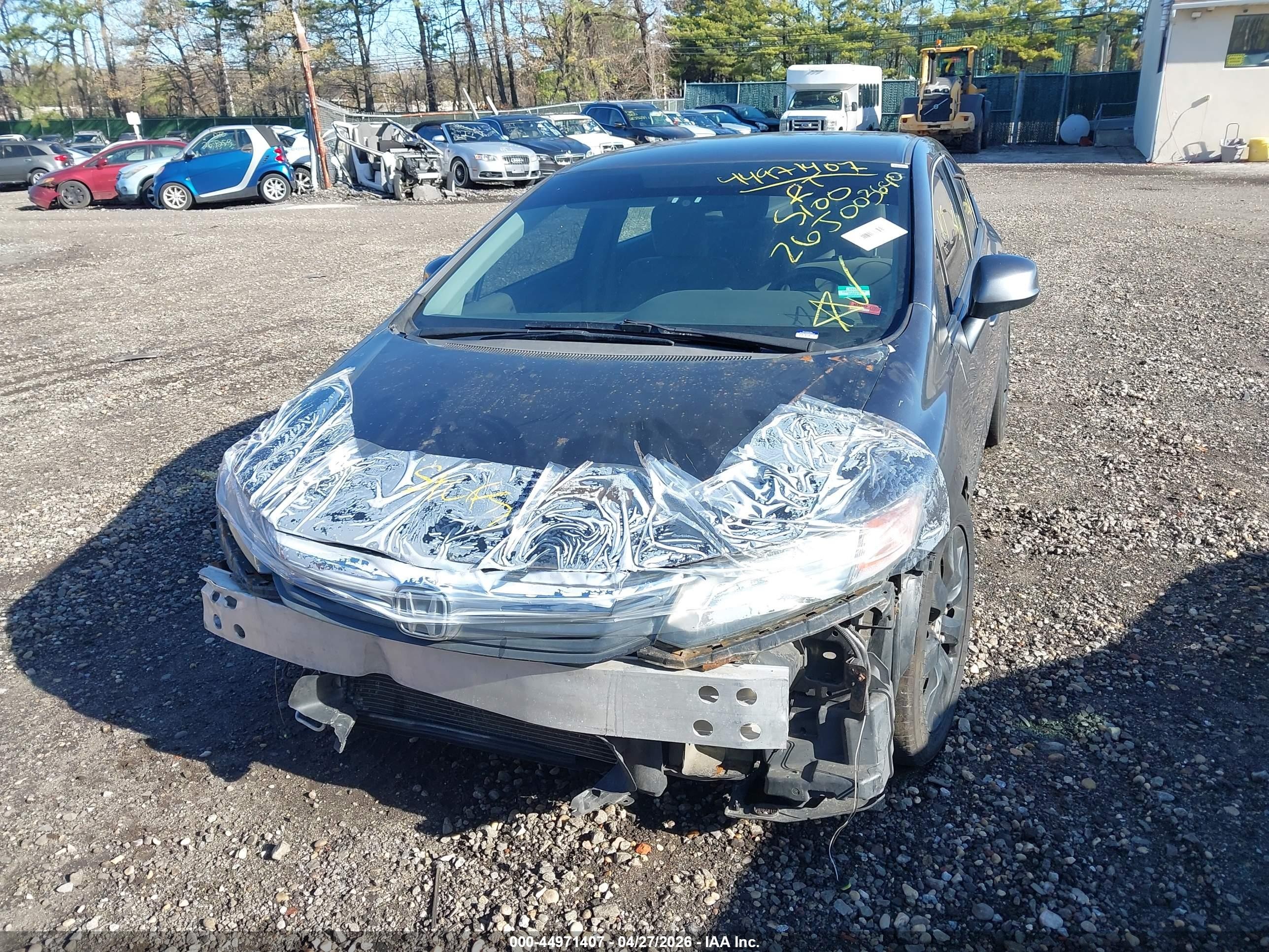 2012 Honda Civic Lx Gray vin: 2HGFB2F59CH601184