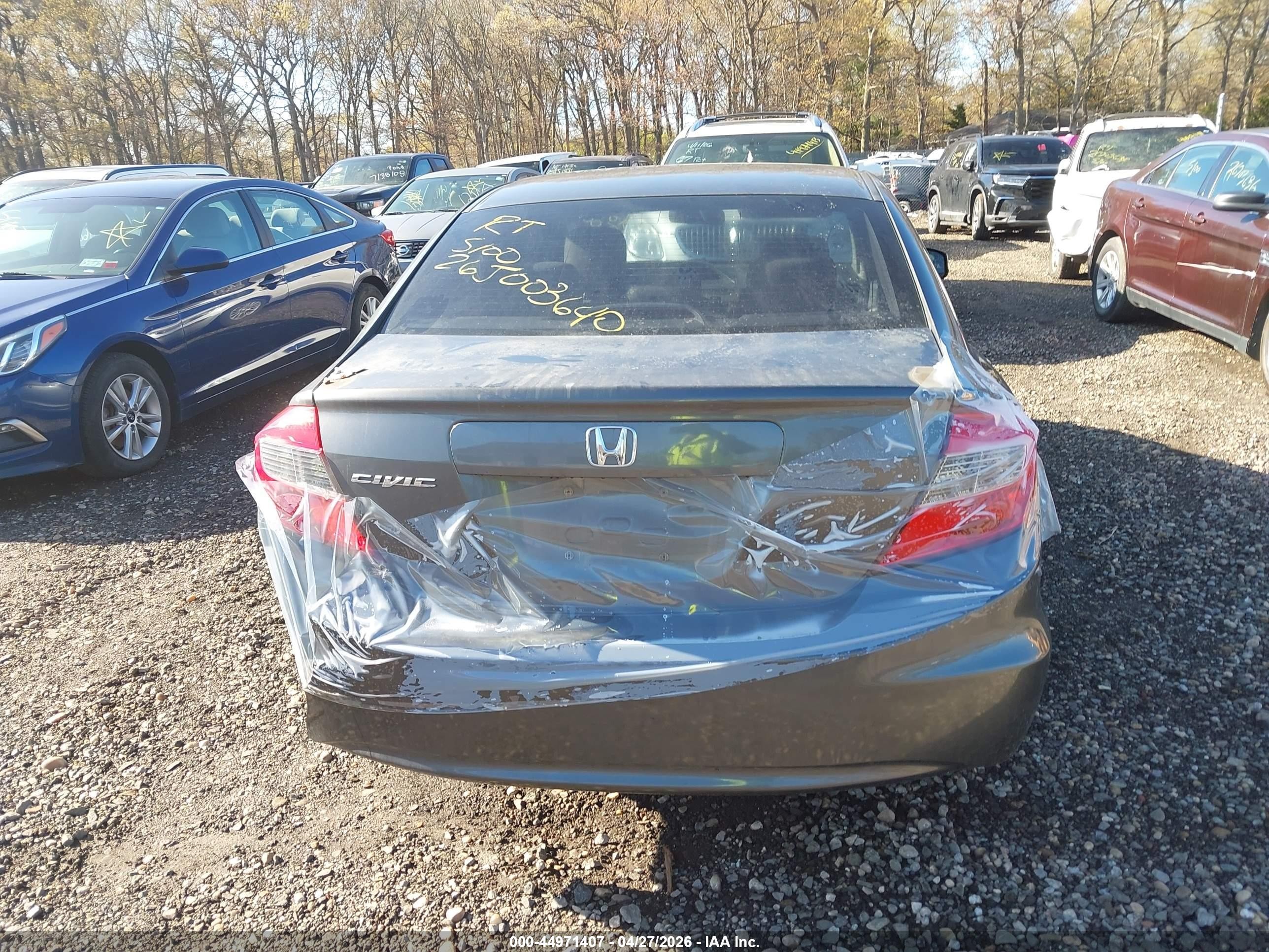 2012 Honda Civic Lx Gray vin: 2HGFB2F59CH601184