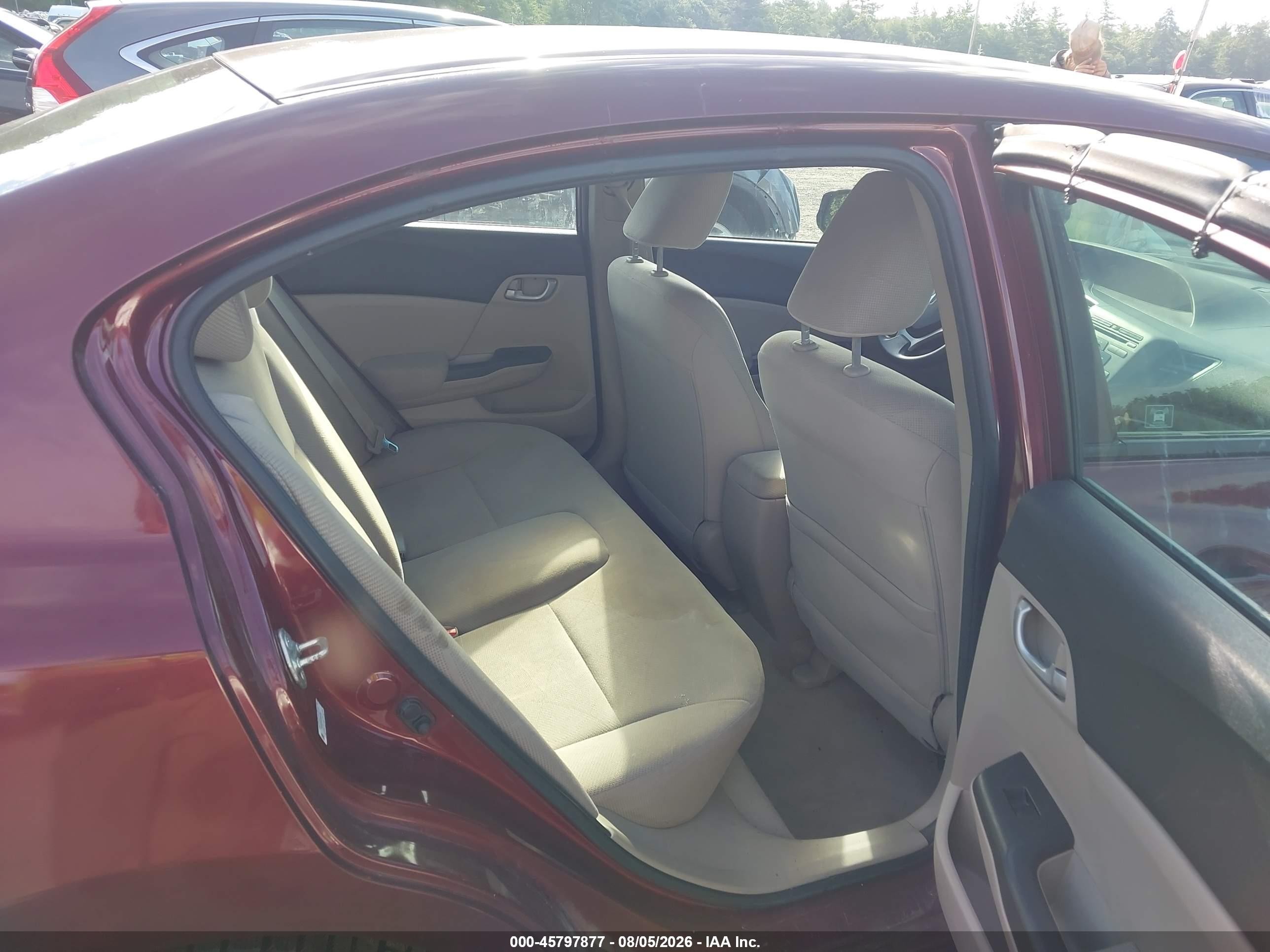 2012 Honda Civic Lx Red vin: 2HGFB2F59CH605798