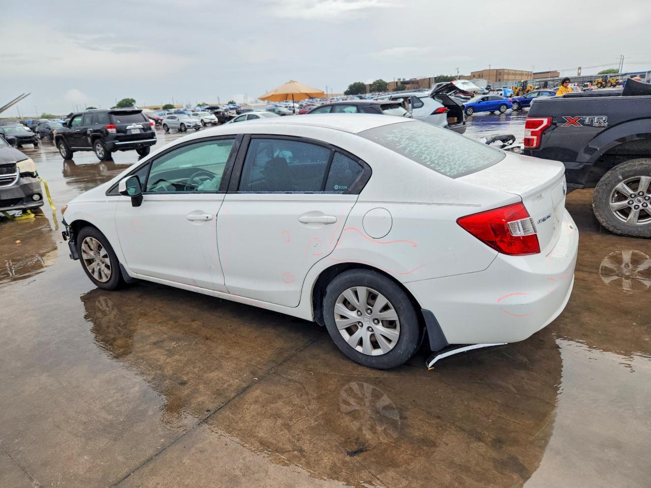 2012 Honda Civic Lx White vin: 2HGFB2F59CH607471