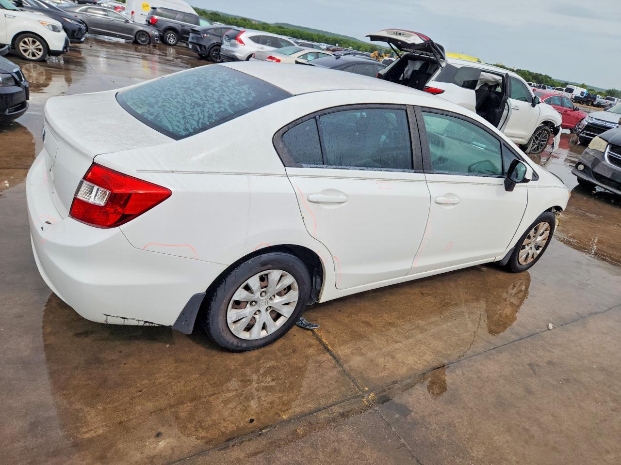 2012 Honda Civic Lx White vin: 2HGFB2F59CH607471