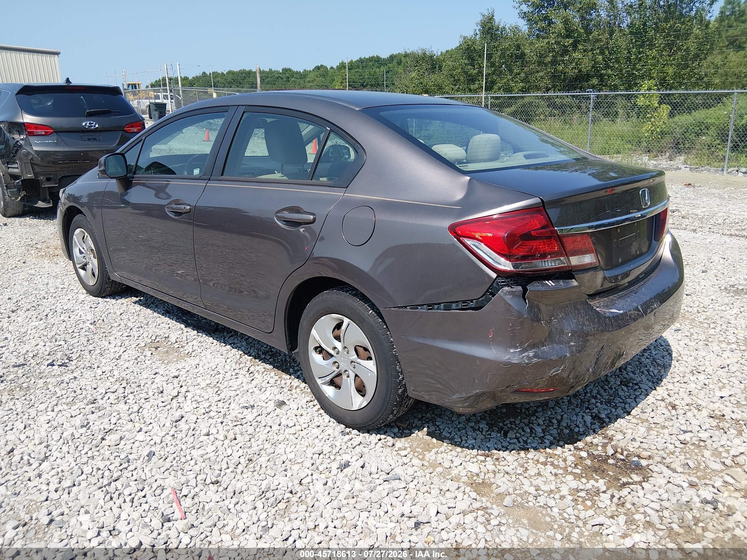 2013 Honda Civic Lx Gray vin: 2HGFB2F59DH529260