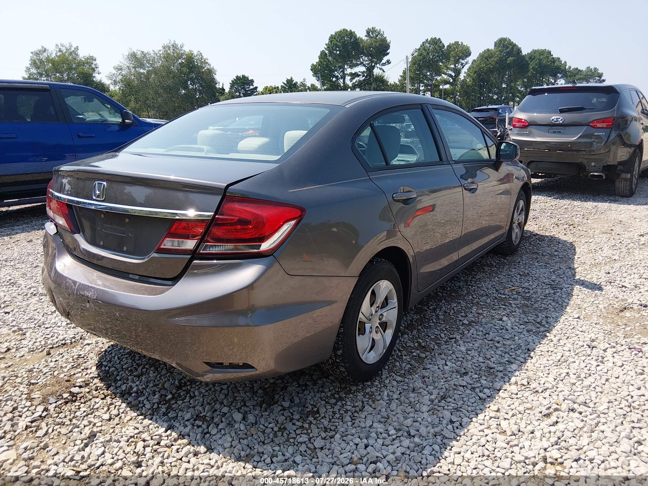 2013 Honda Civic Lx Gray vin: 2HGFB2F59DH529260