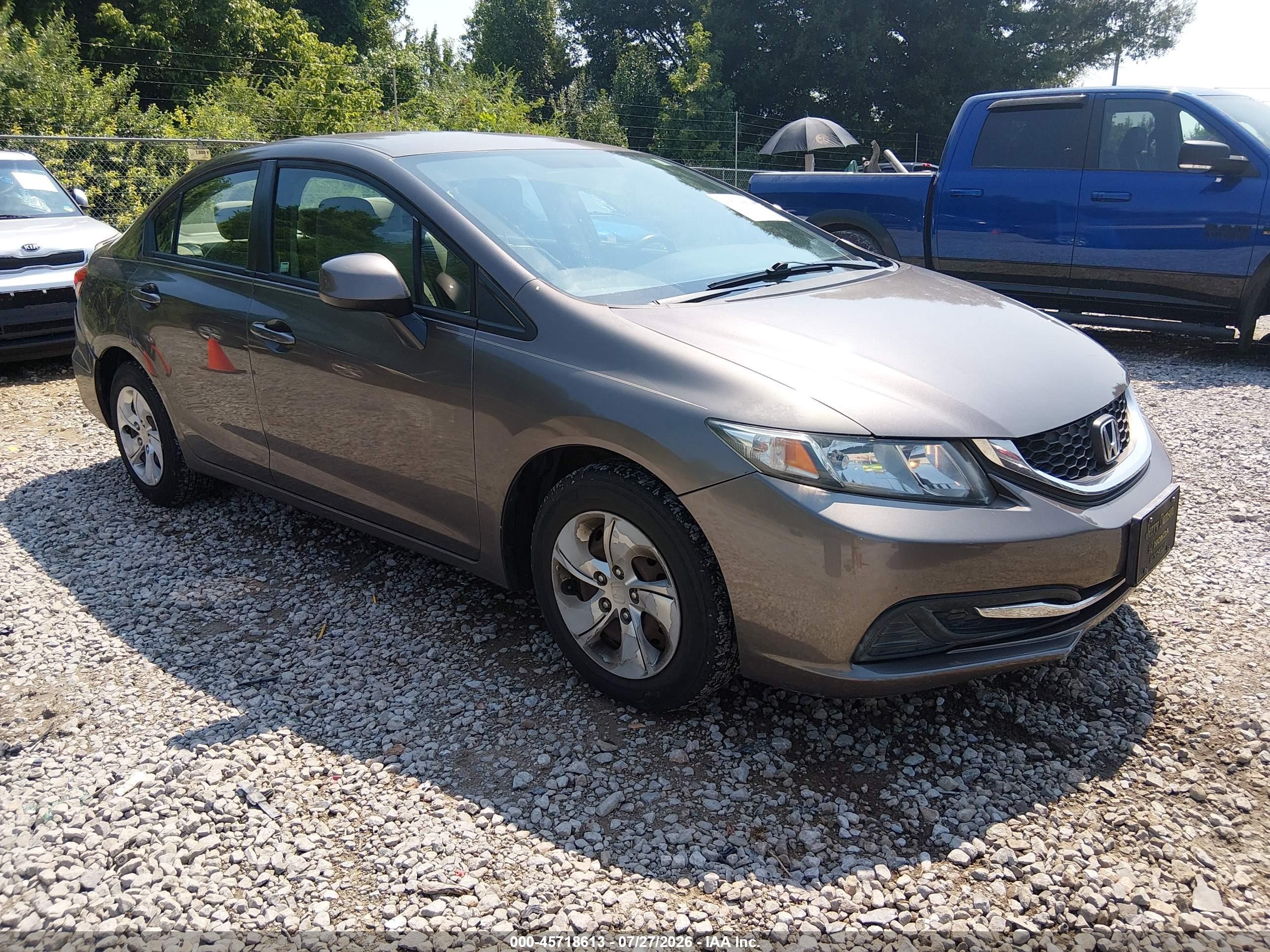 2013 Honda Civic Lx Gray vin: 2HGFB2F59DH529260