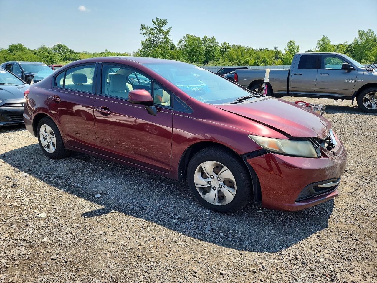 2013 Honda Civic Lx Burgundy vin: 2HGFB2F59DH538279