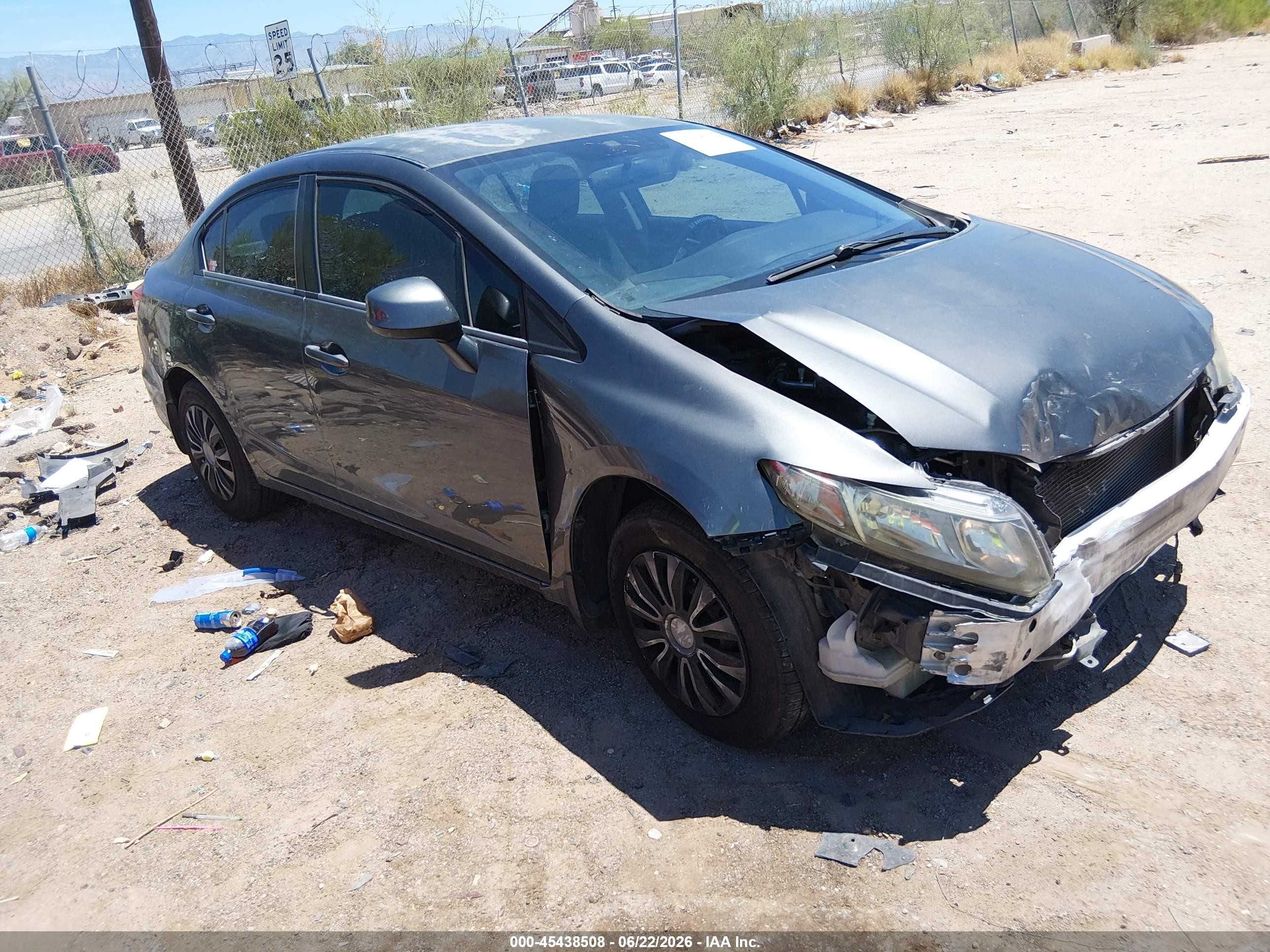 2013 Honda Civic Lx Gray vin: 2HGFB2F59DH542364