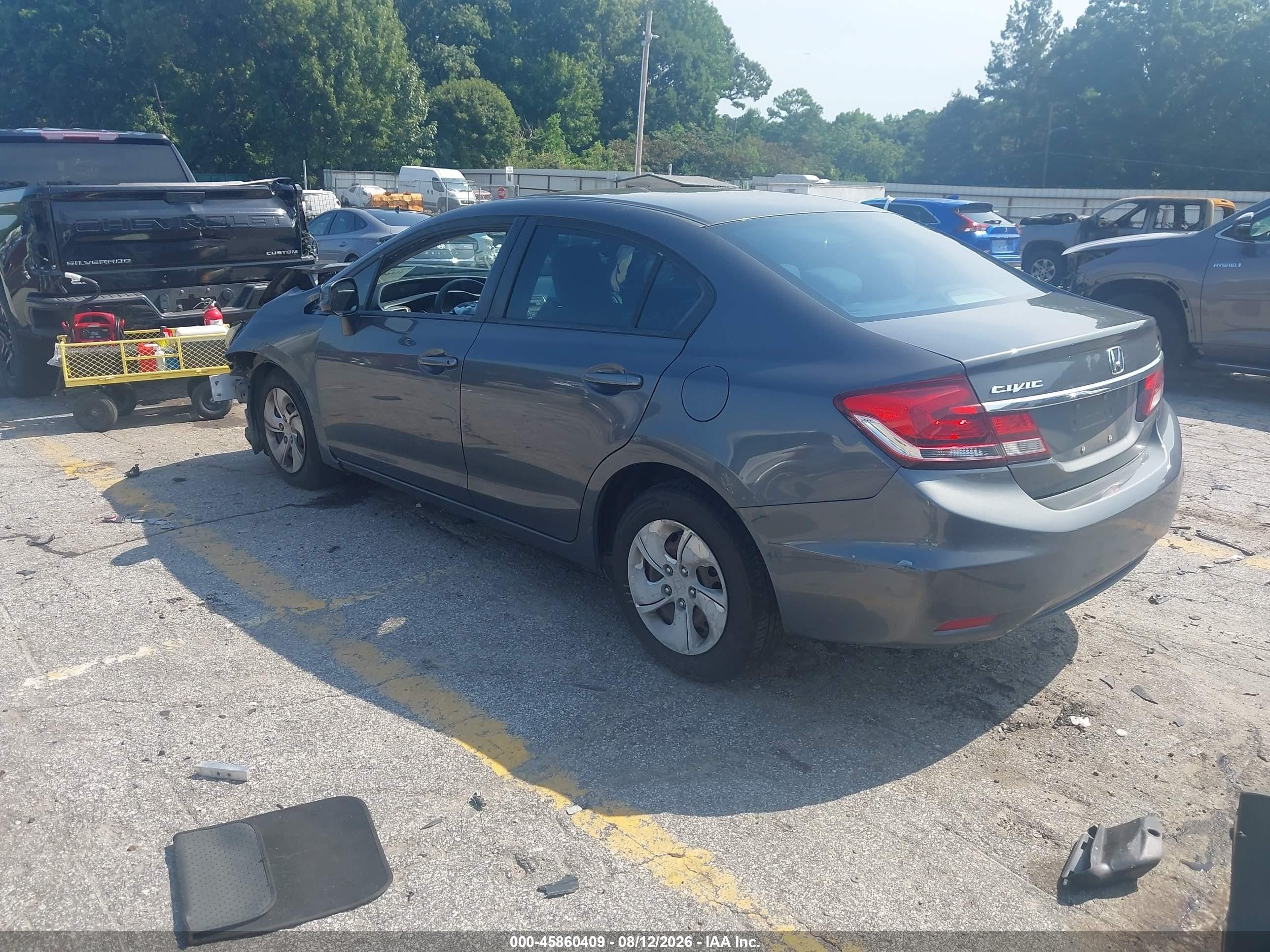 2013 Honda Civic Lx Gray vin: 2HGFB2F59DH574747