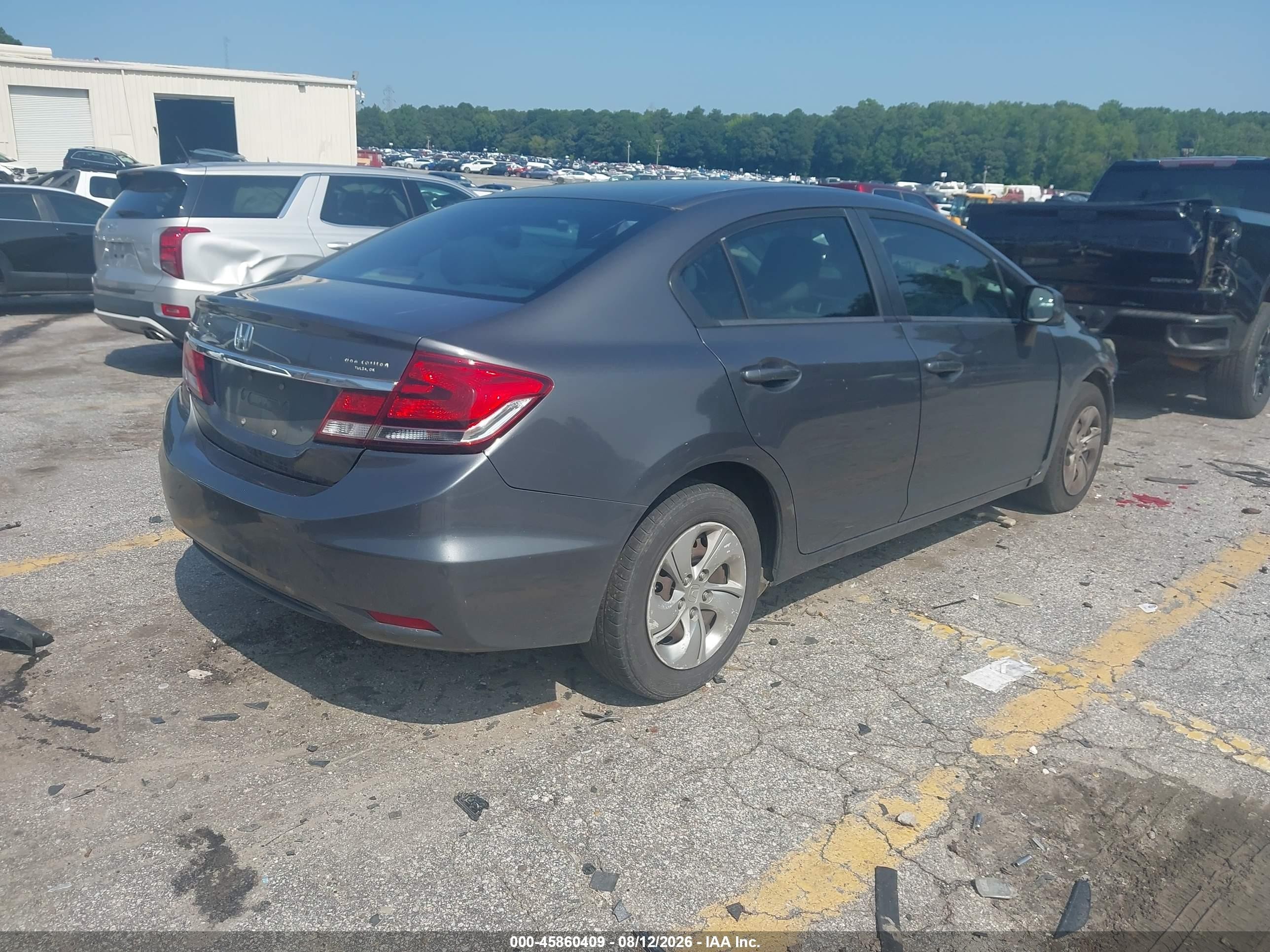 2013 Honda Civic Lx Gray vin: 2HGFB2F59DH574747