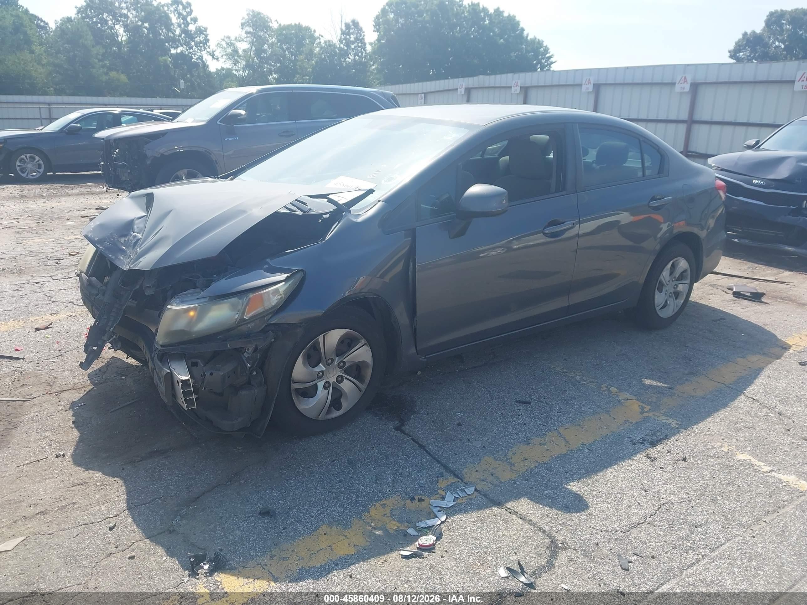 2013 Honda Civic Lx Gray vin: 2HGFB2F59DH574747