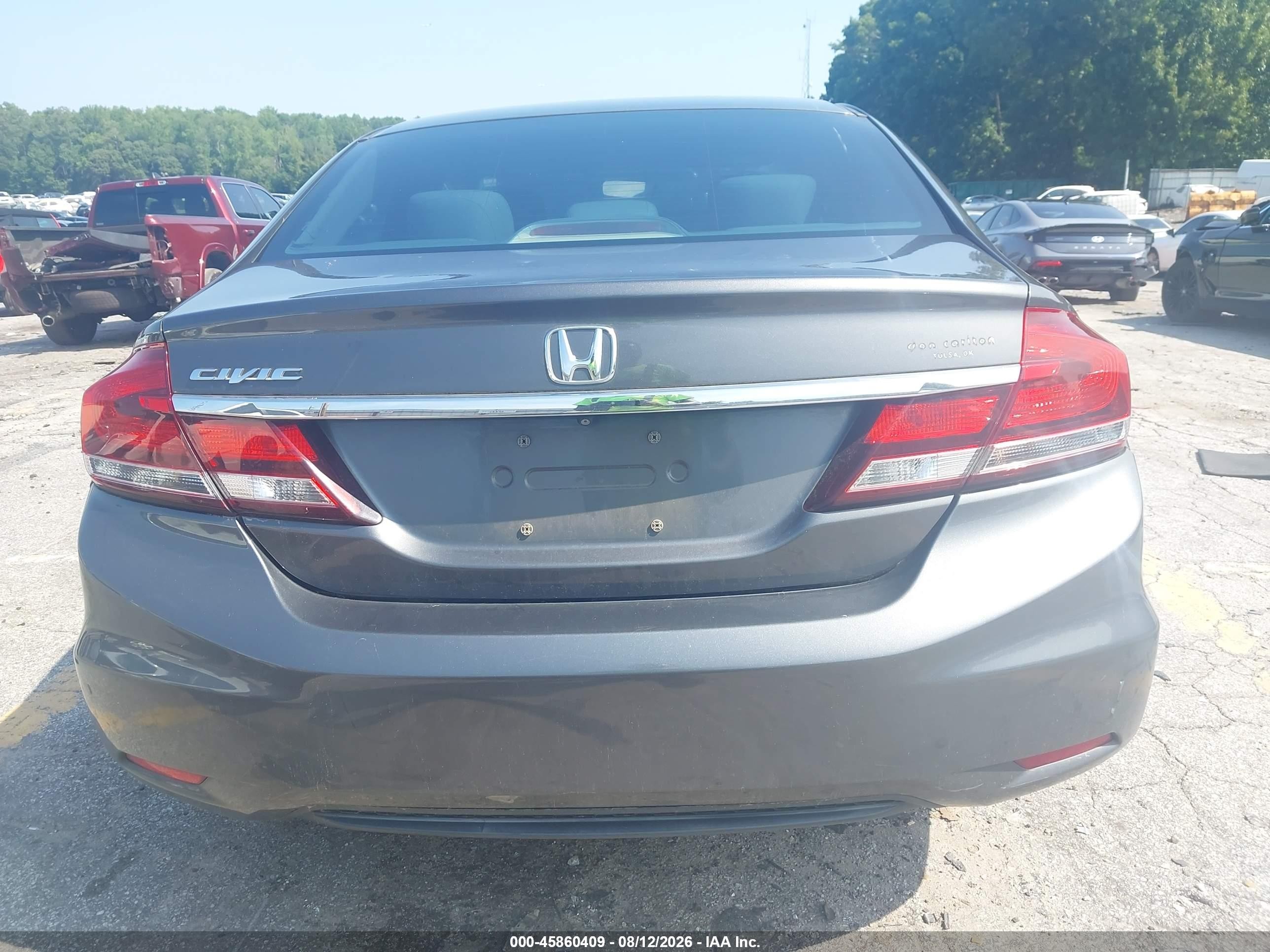 2013 Honda Civic Lx Gray vin: 2HGFB2F59DH574747