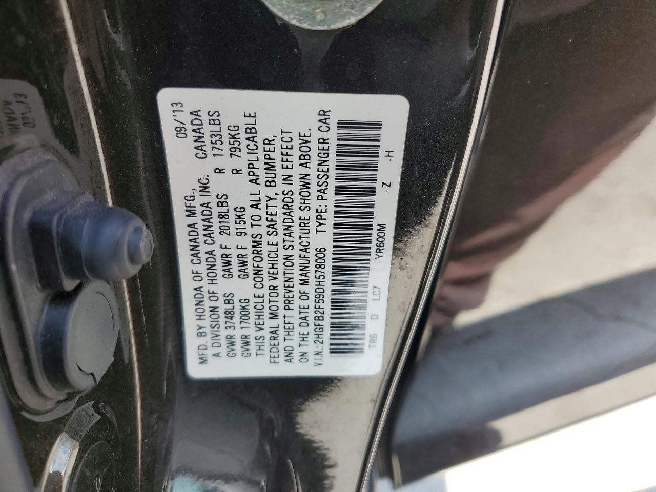 2013 Honda Civic Lx Brown vin: 2HGFB2F59DH578006