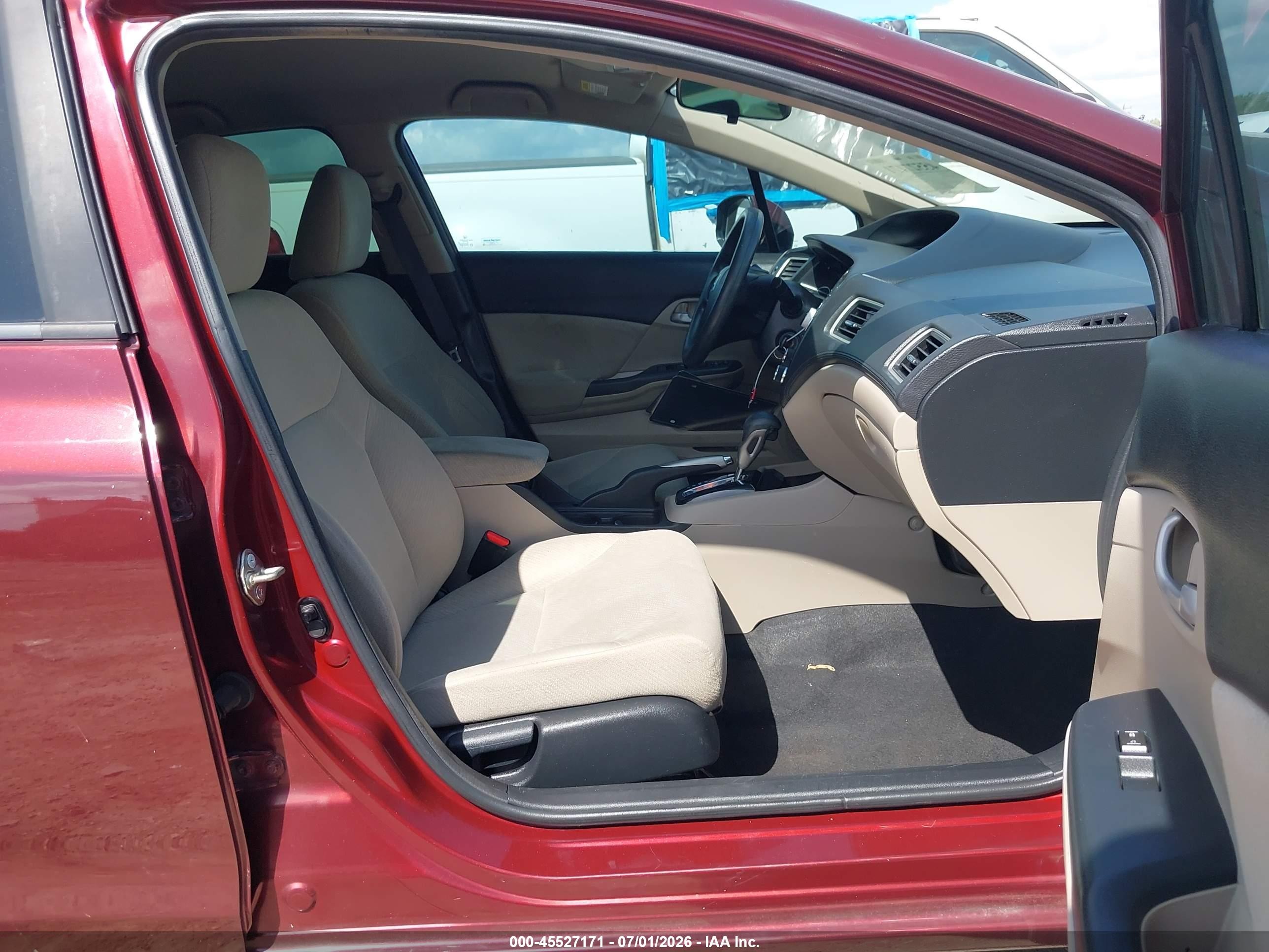 2013 Honda Civic Lx Бордовый vin: 2HGFB2F59DH585098