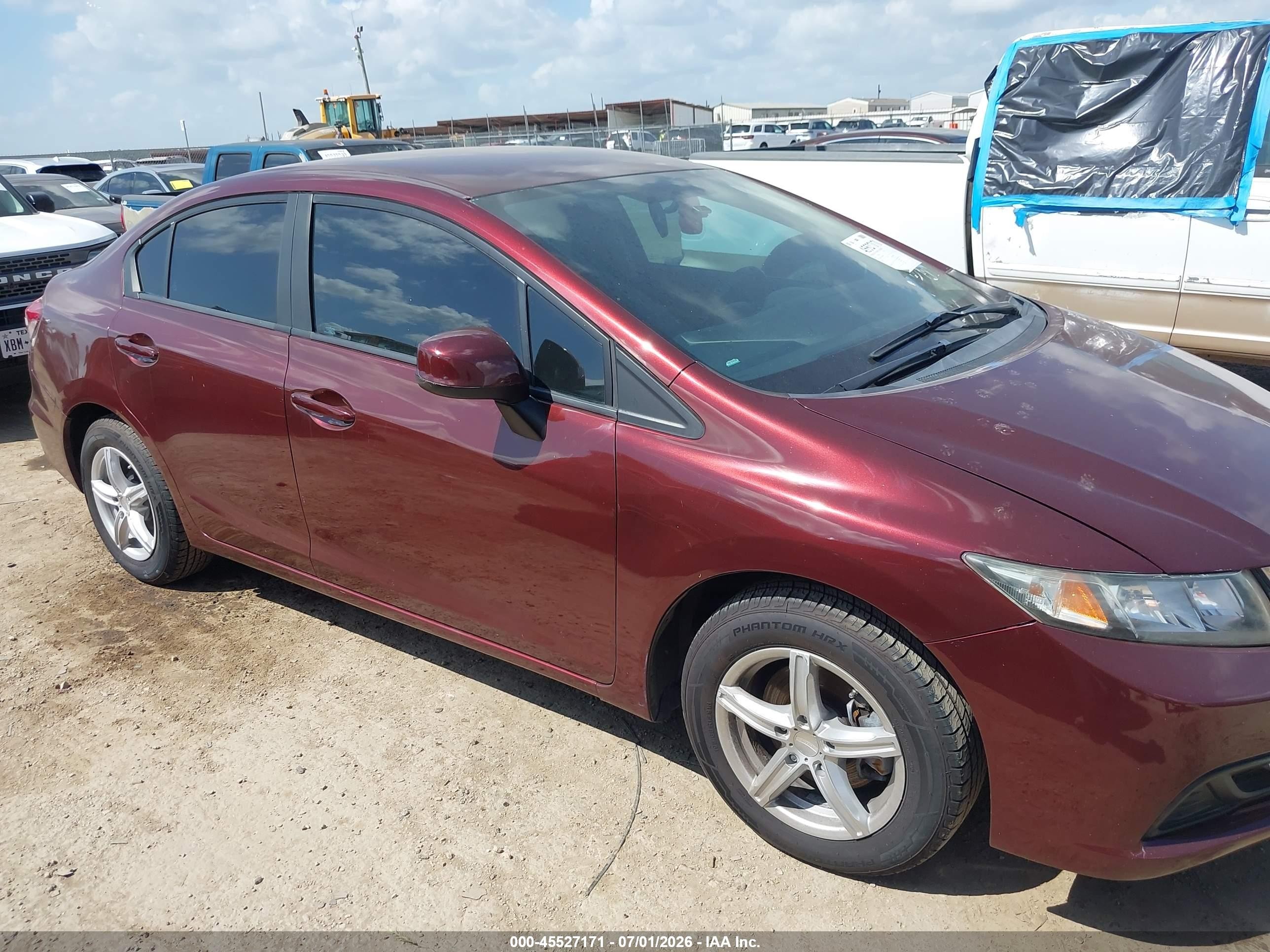 2013 Honda Civic Lx Бордовый vin: 2HGFB2F59DH585098