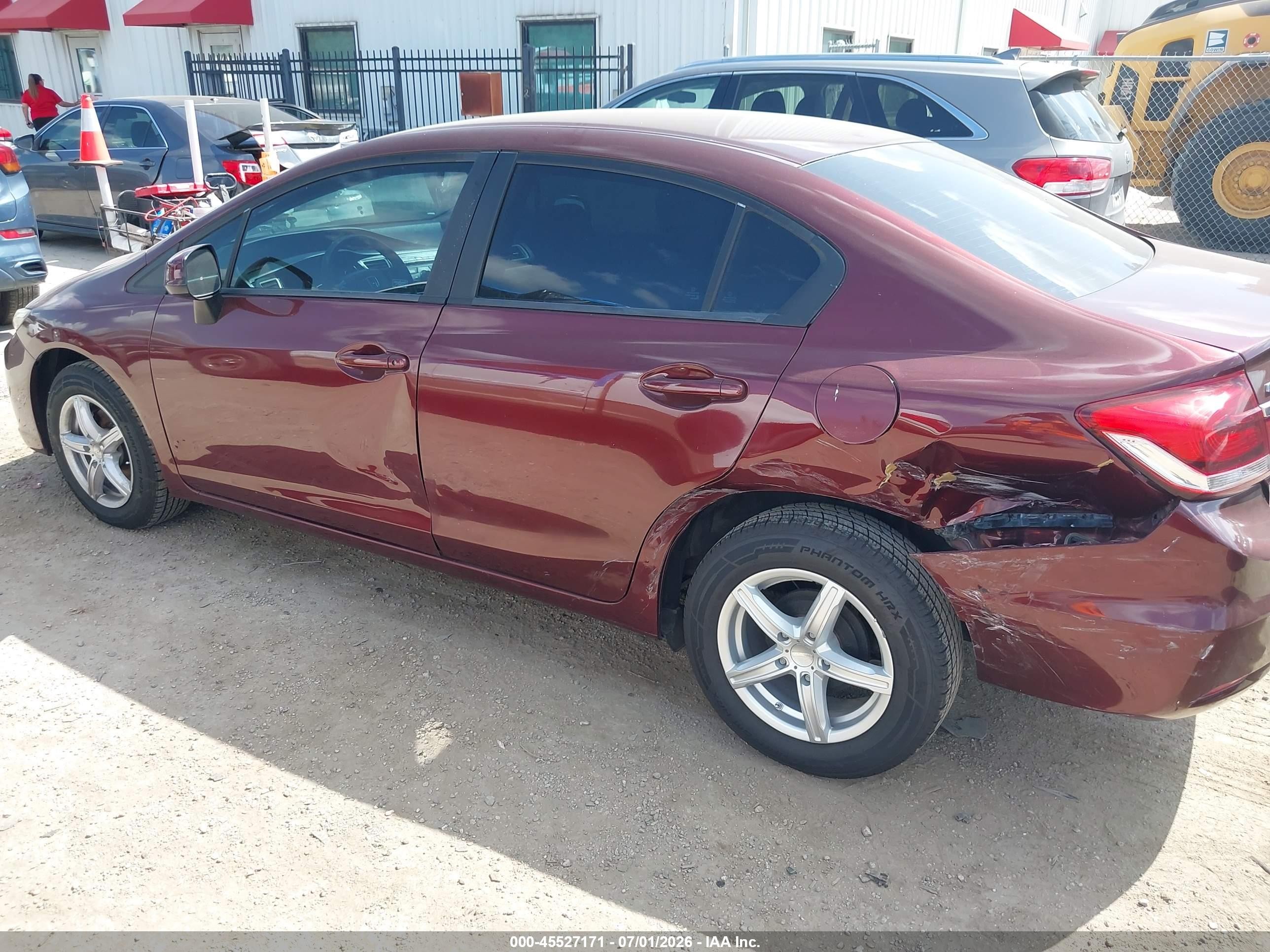 2013 Honda Civic Lx Бордовый vin: 2HGFB2F59DH585098