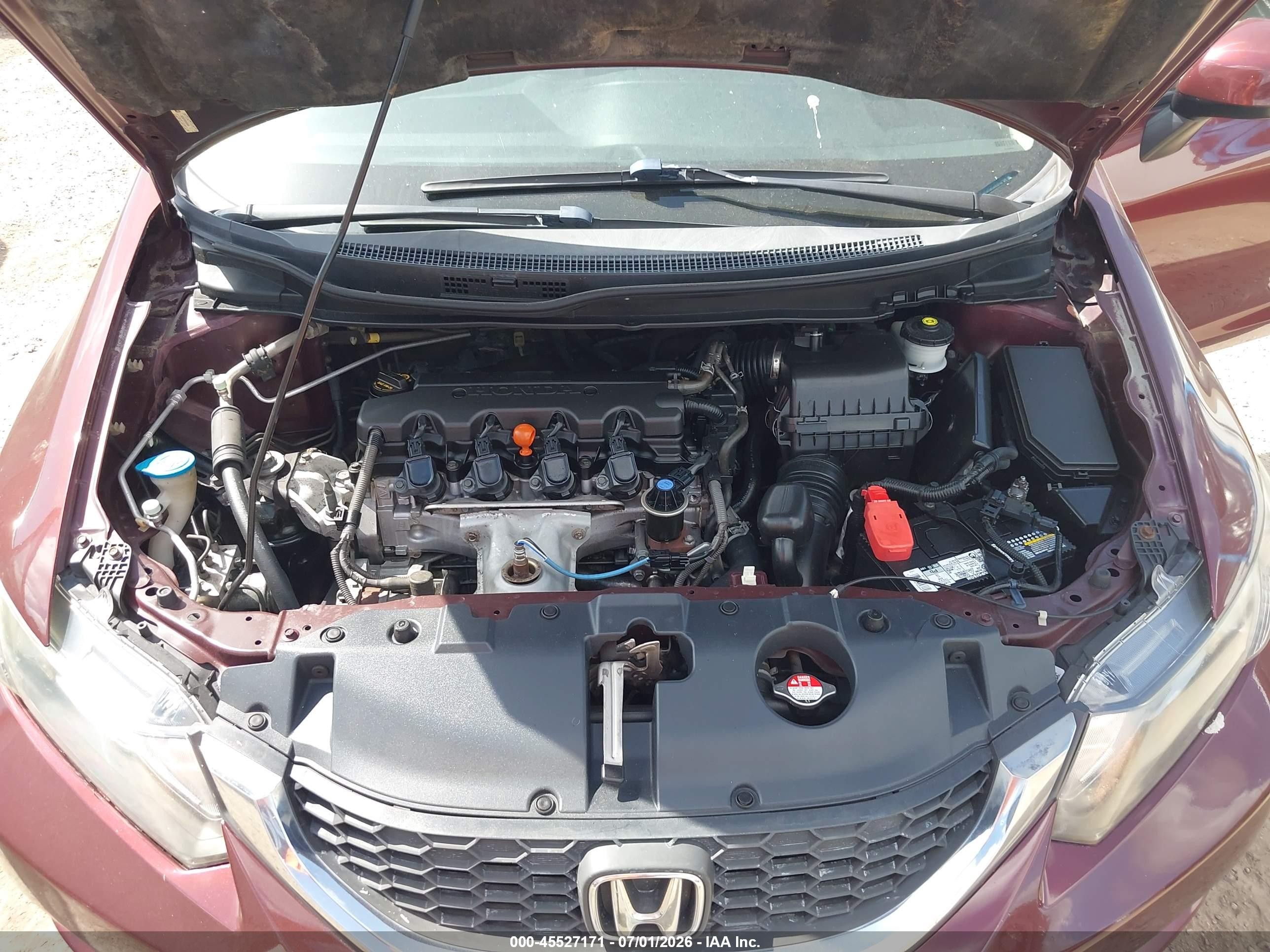 2013 Honda Civic Lx Бордовый vin: 2HGFB2F59DH585098