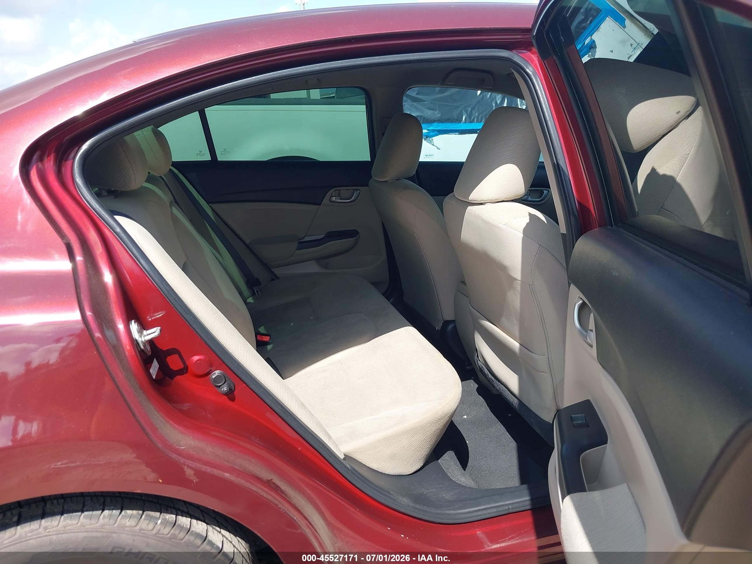 2013 Honda Civic Lx Бордовый vin: 2HGFB2F59DH585098