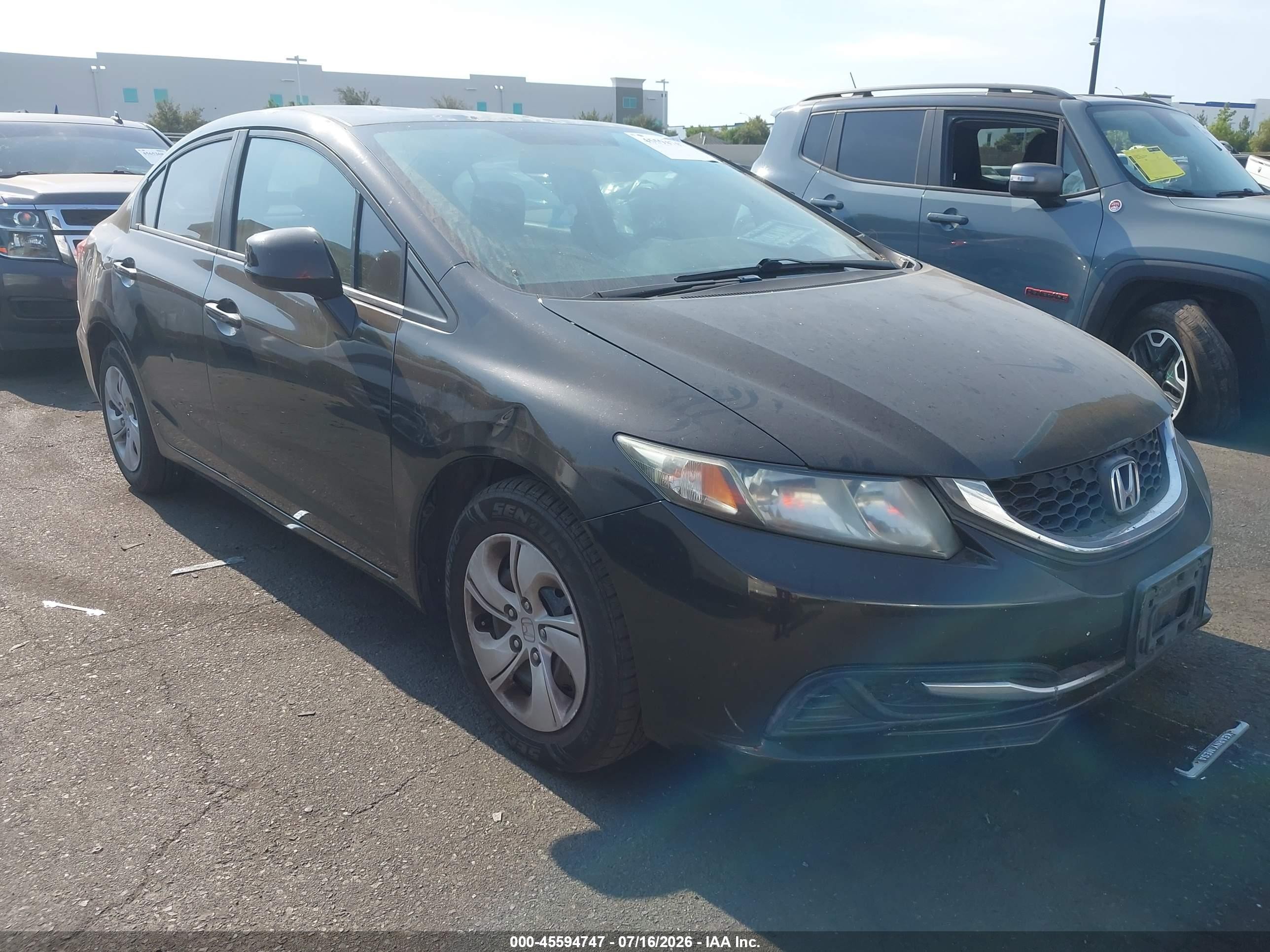 2013 Honda Civic Lx Black vin: 2HGFB2F59DH588311