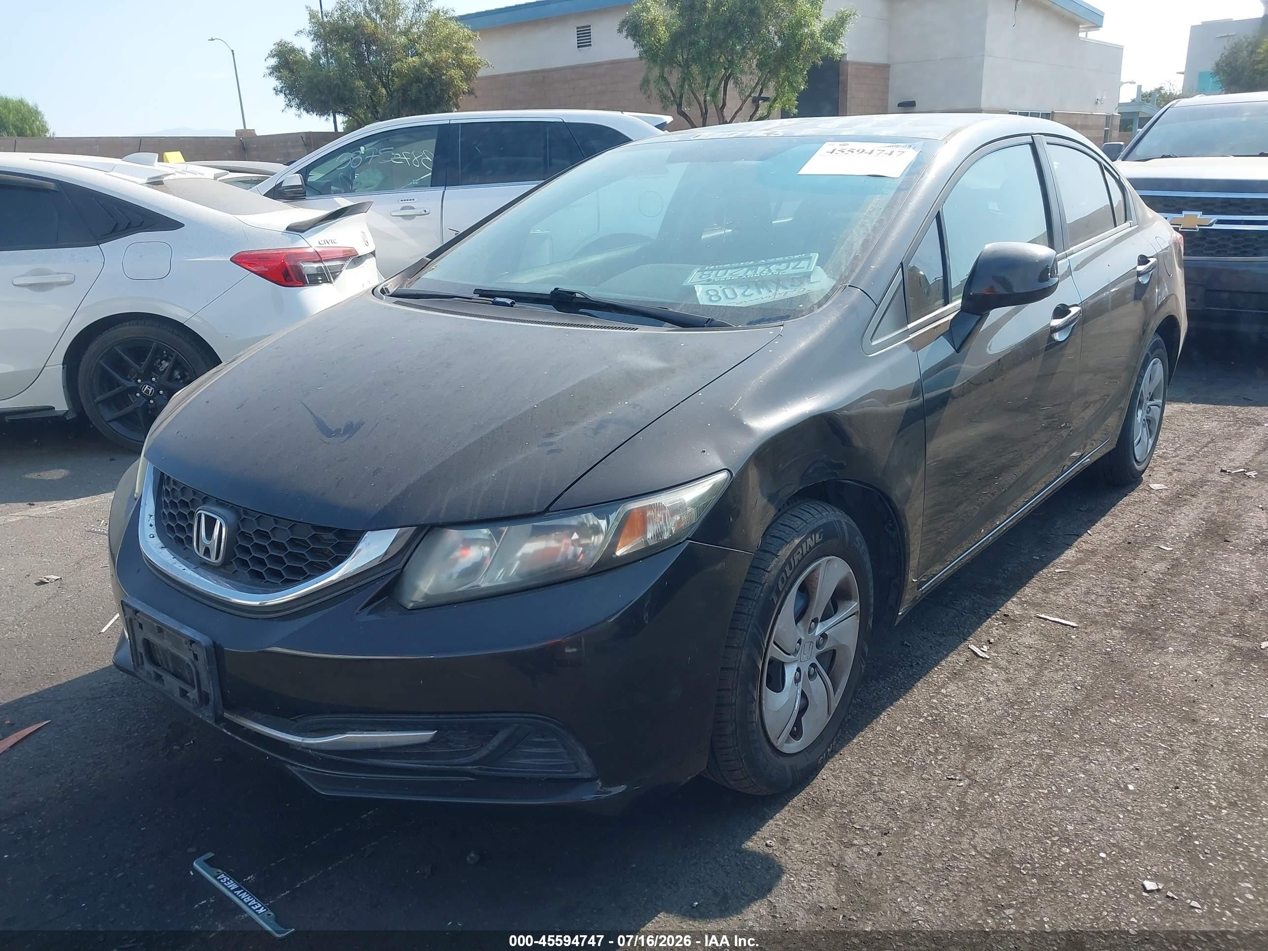 2013 Honda Civic Lx Black vin: 2HGFB2F59DH588311