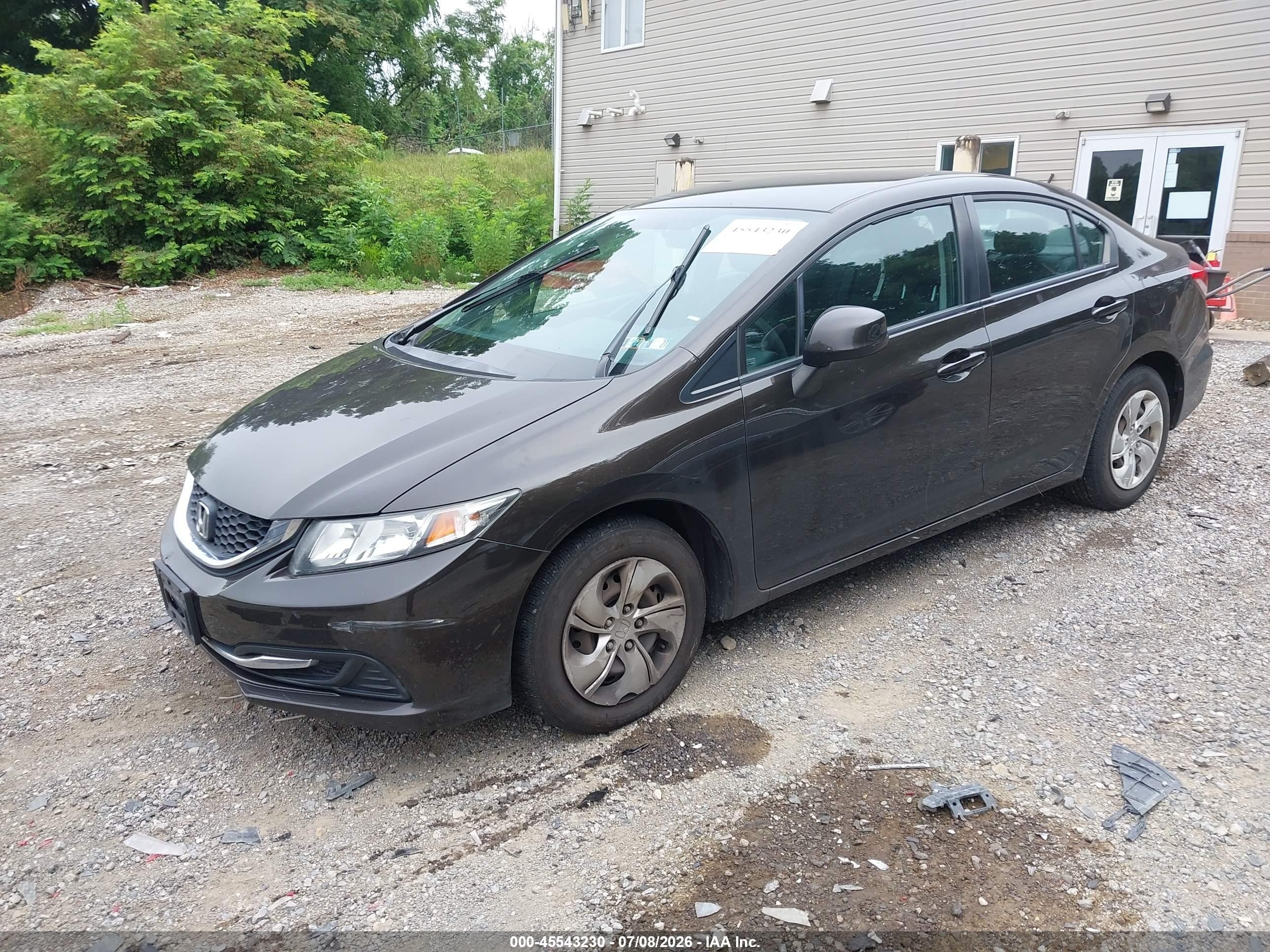 2013 Honda Civic Lx Brown vin: 2HGFB2F59DH588325