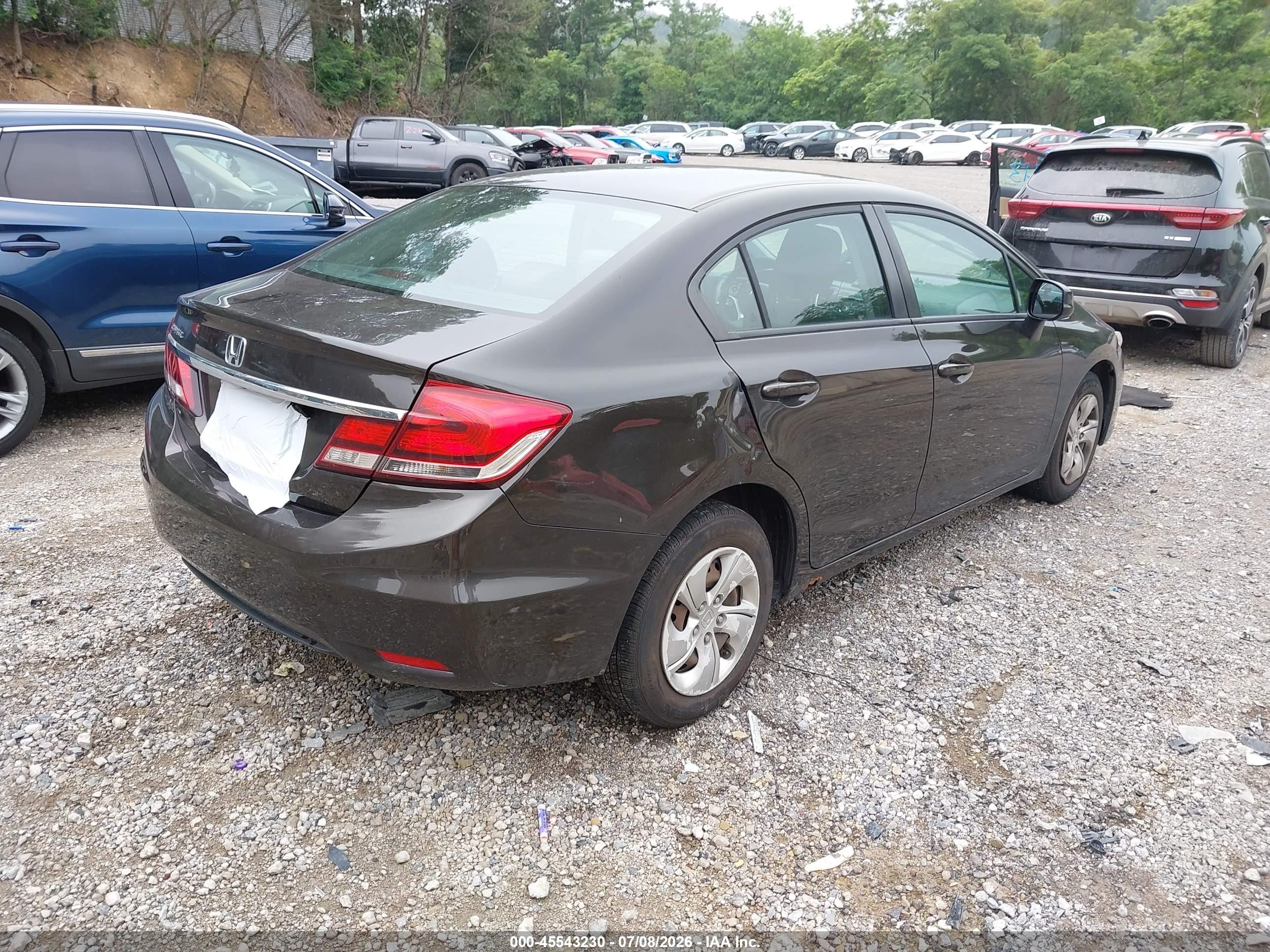 2013 Honda Civic Lx Brown vin: 2HGFB2F59DH588325