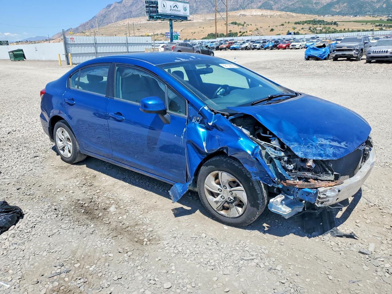 2013 Honda Civic Lx Blue vin: 2HGFB2F59DH589958