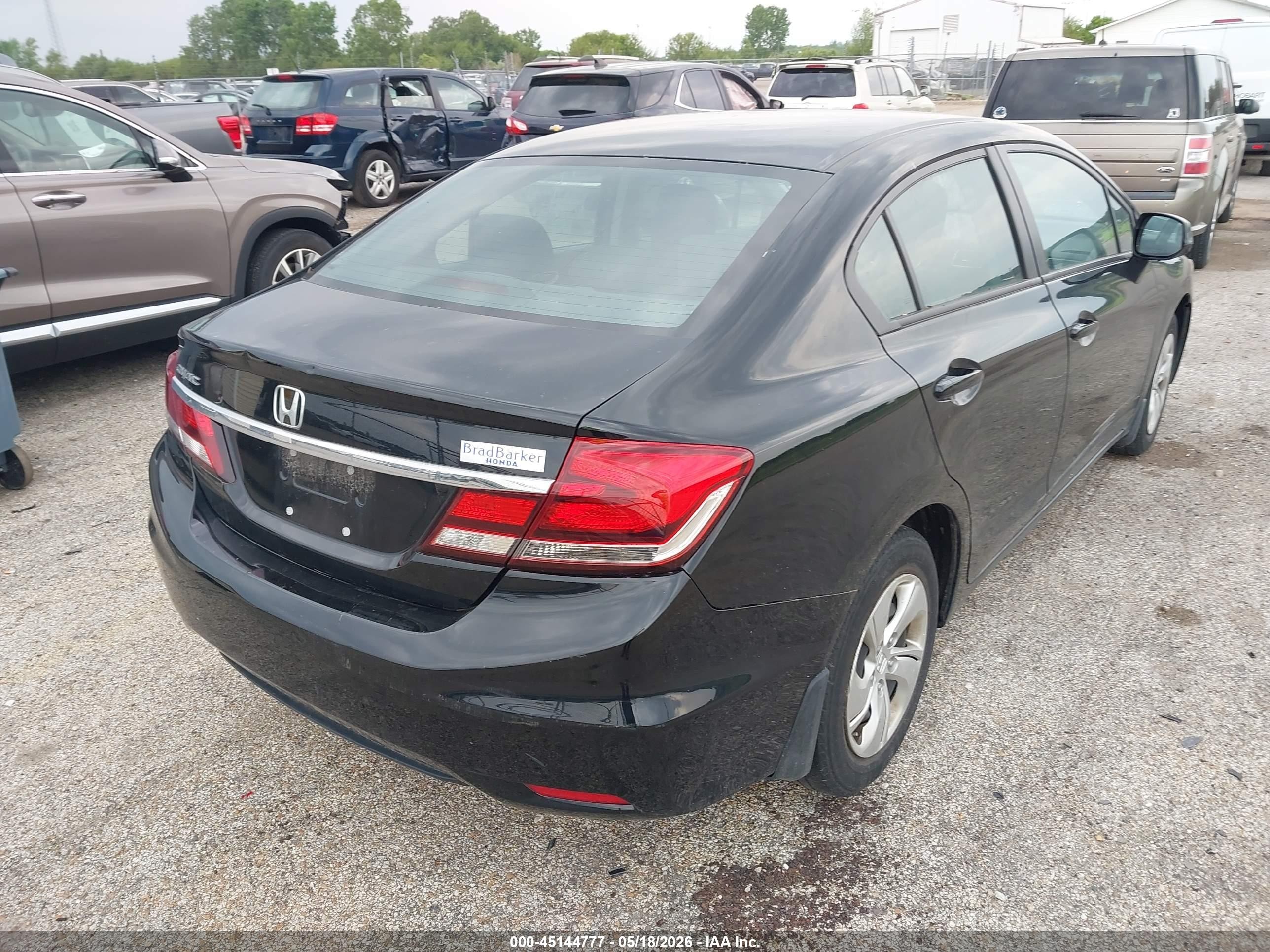 2013 Honda Civic Lx Black vin: 2HGFB2F59DH591578
