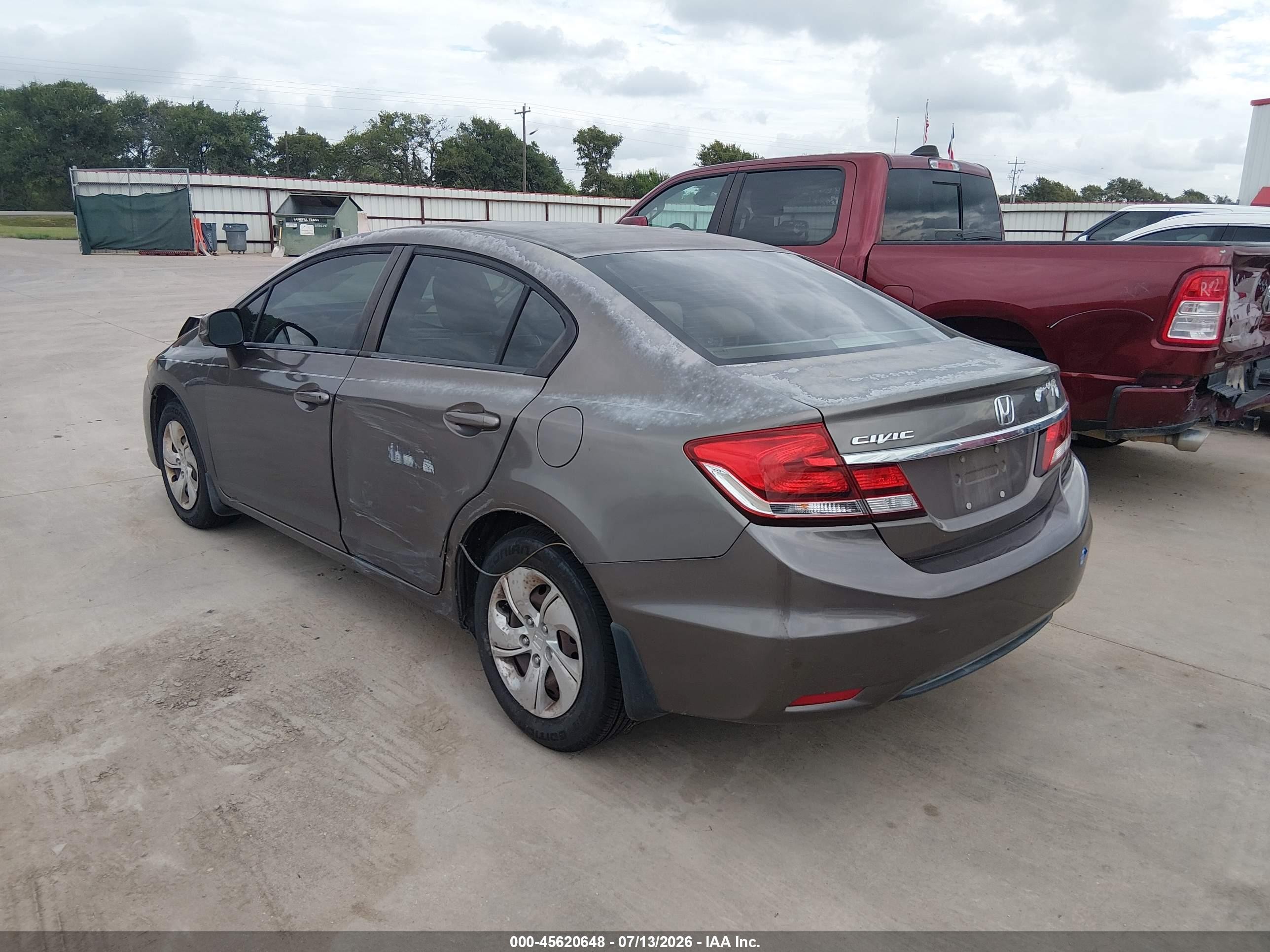 2013 Honda Civic Lx Brown vin: 2HGFB2F59DH602840