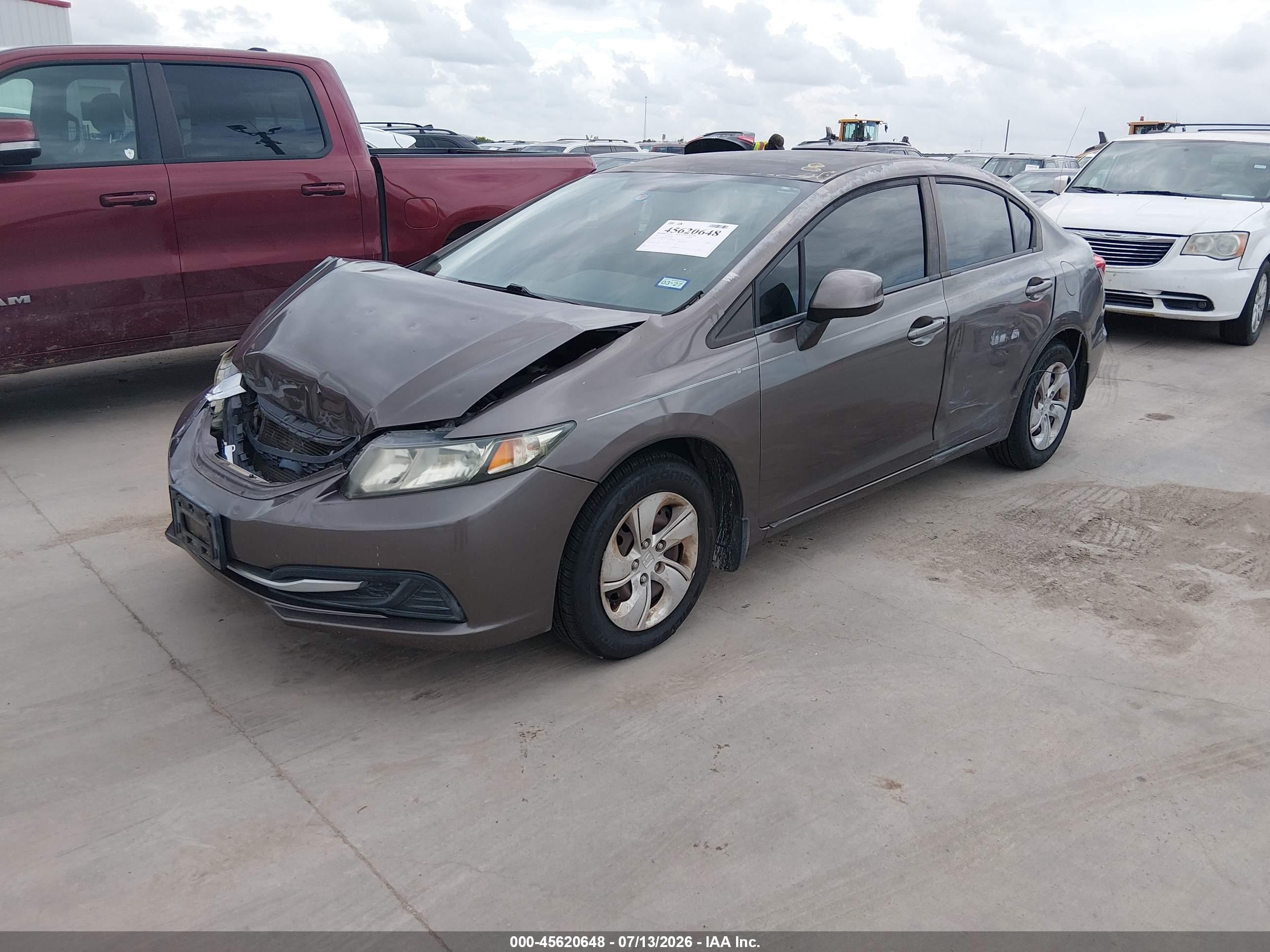 2013 Honda Civic Lx Brown vin: 2HGFB2F59DH602840