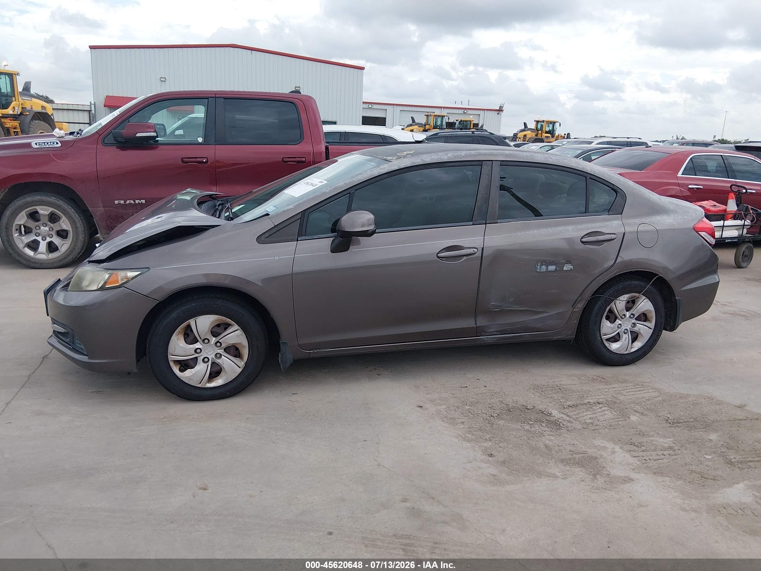 2013 Honda Civic Lx Brown vin: 2HGFB2F59DH602840