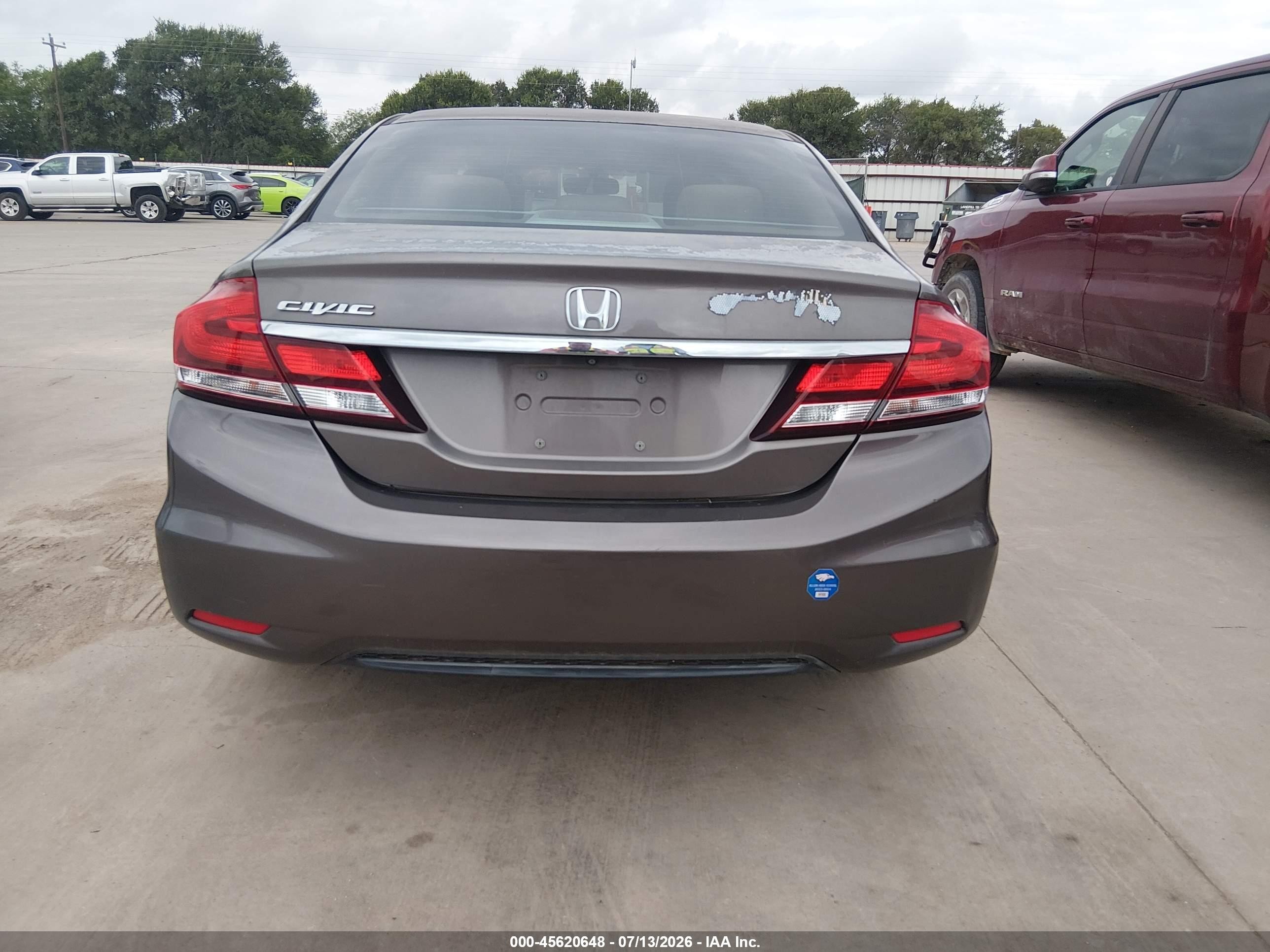 2013 Honda Civic Lx Brown vin: 2HGFB2F59DH602840
