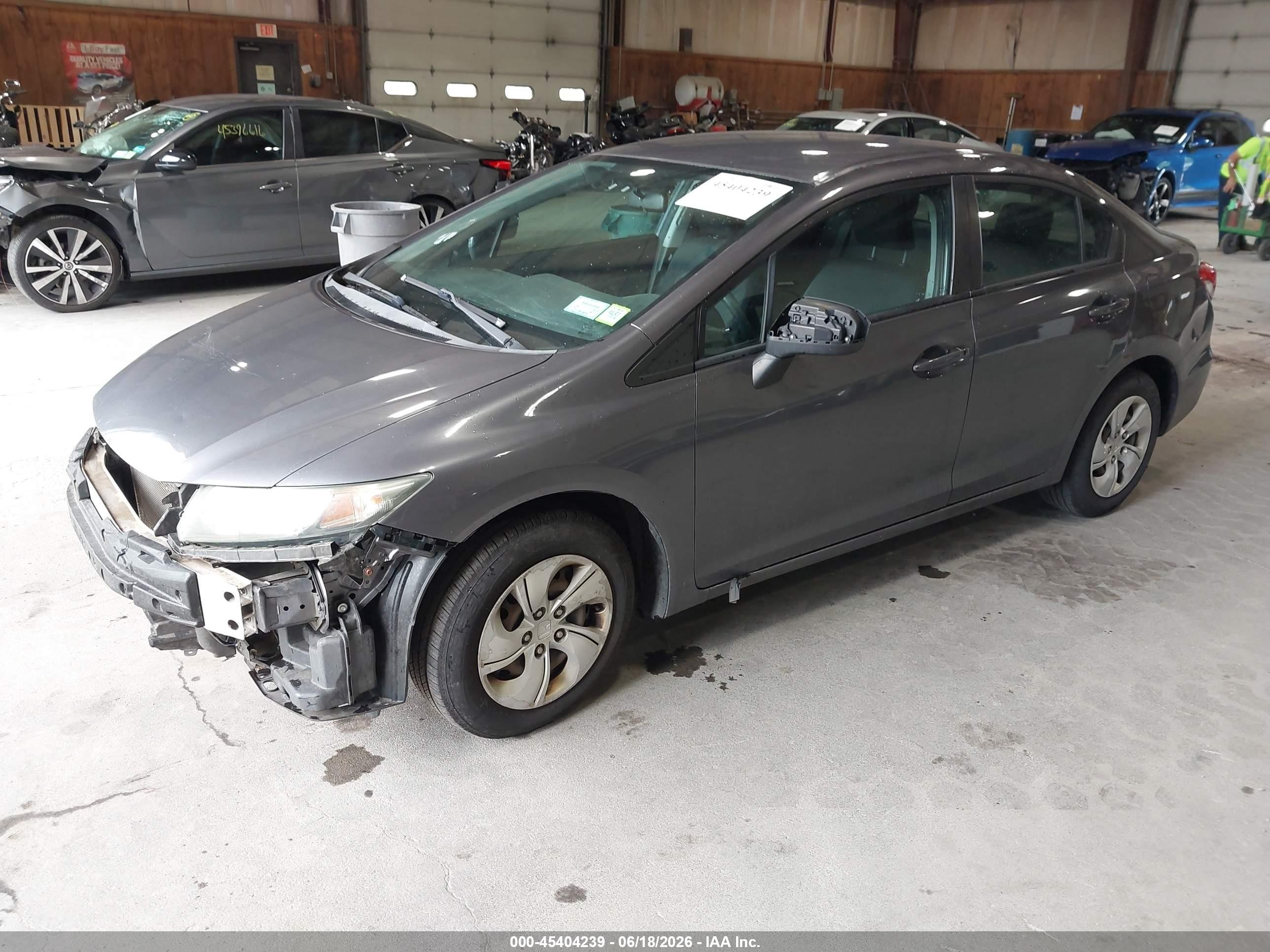 2014 Honda Civic Lx Gray vin: 2HGFB2F59EH513531