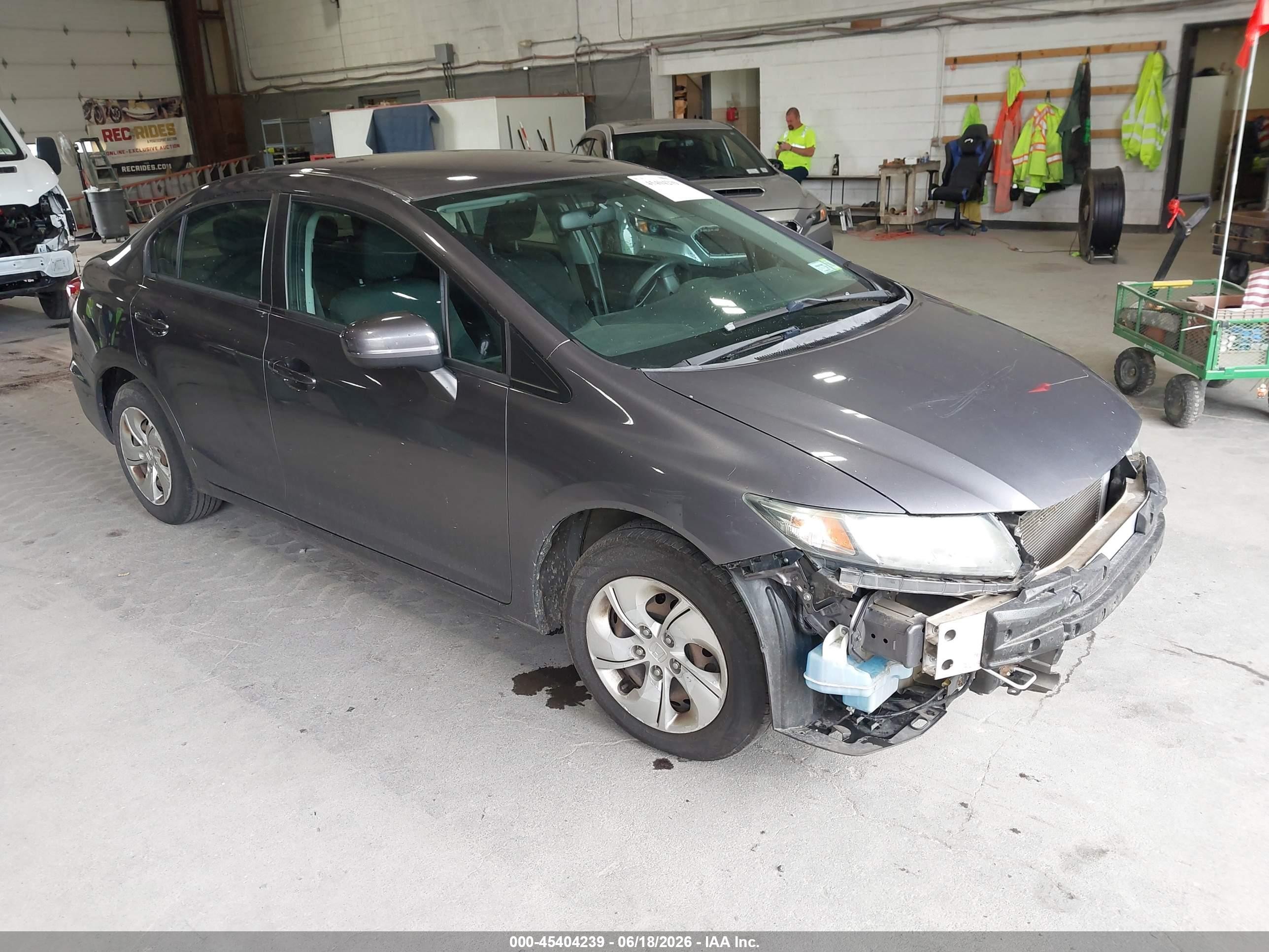 2014 Honda Civic Lx Gray vin: 2HGFB2F59EH513531