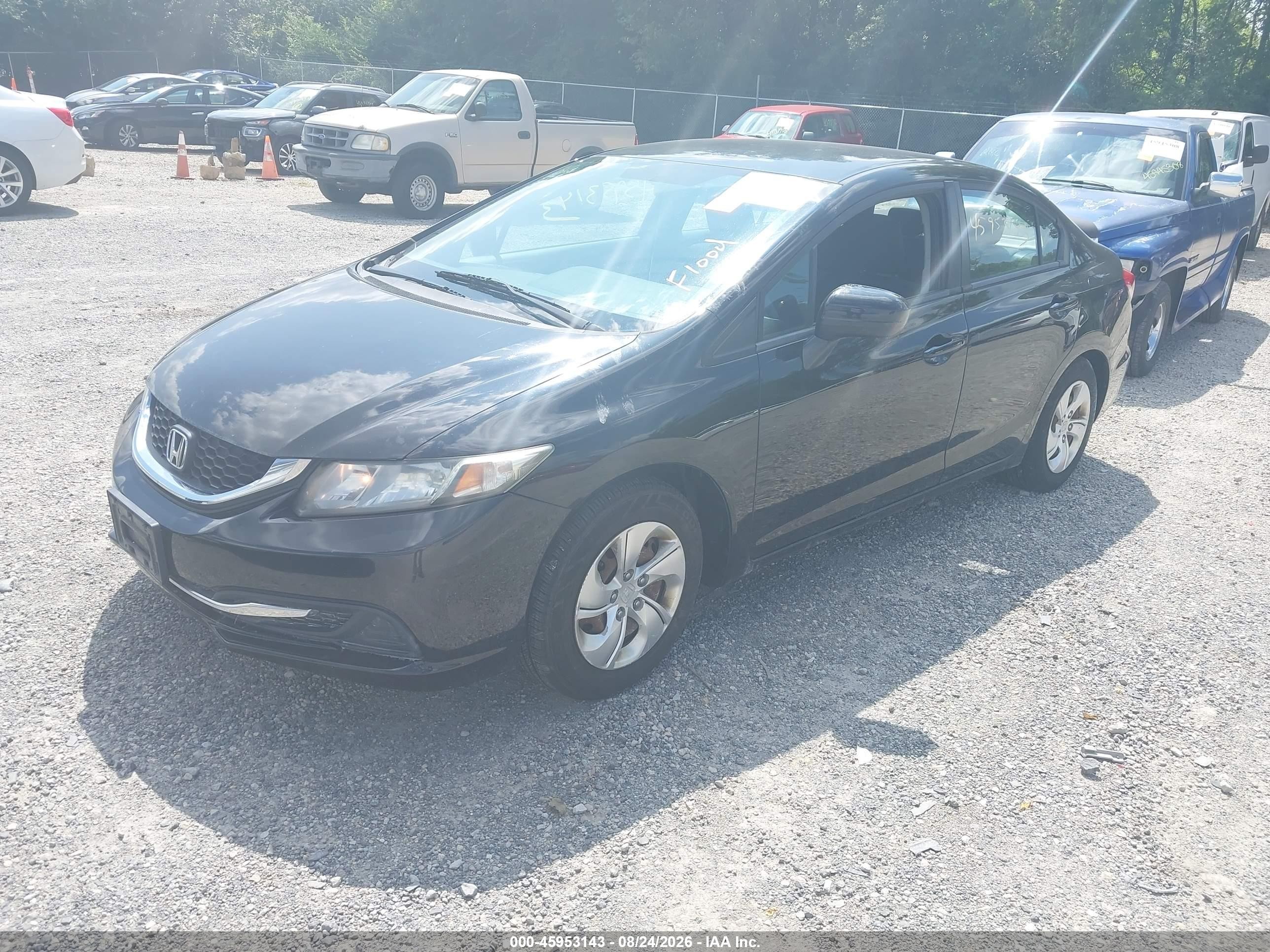 2014 Honda Civic Lx Black vin: 2HGFB2F59EH535528