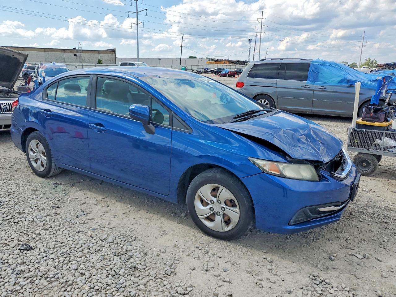 2014 Honda Civic Lx Blue vin: 2HGFB2F59EH535707