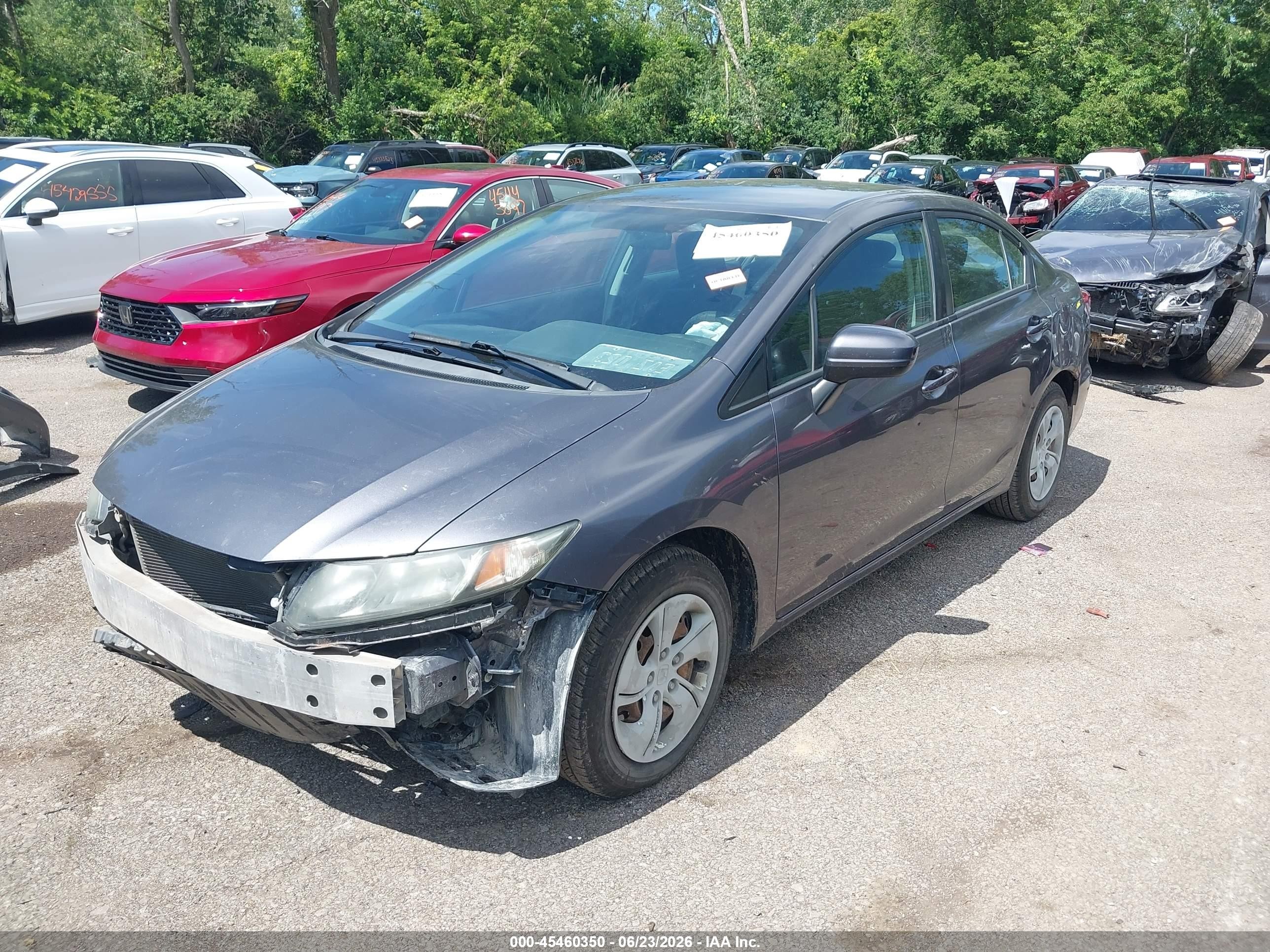 2014 Honda Civic Lx Gray vin: 2HGFB2F59EH540695
