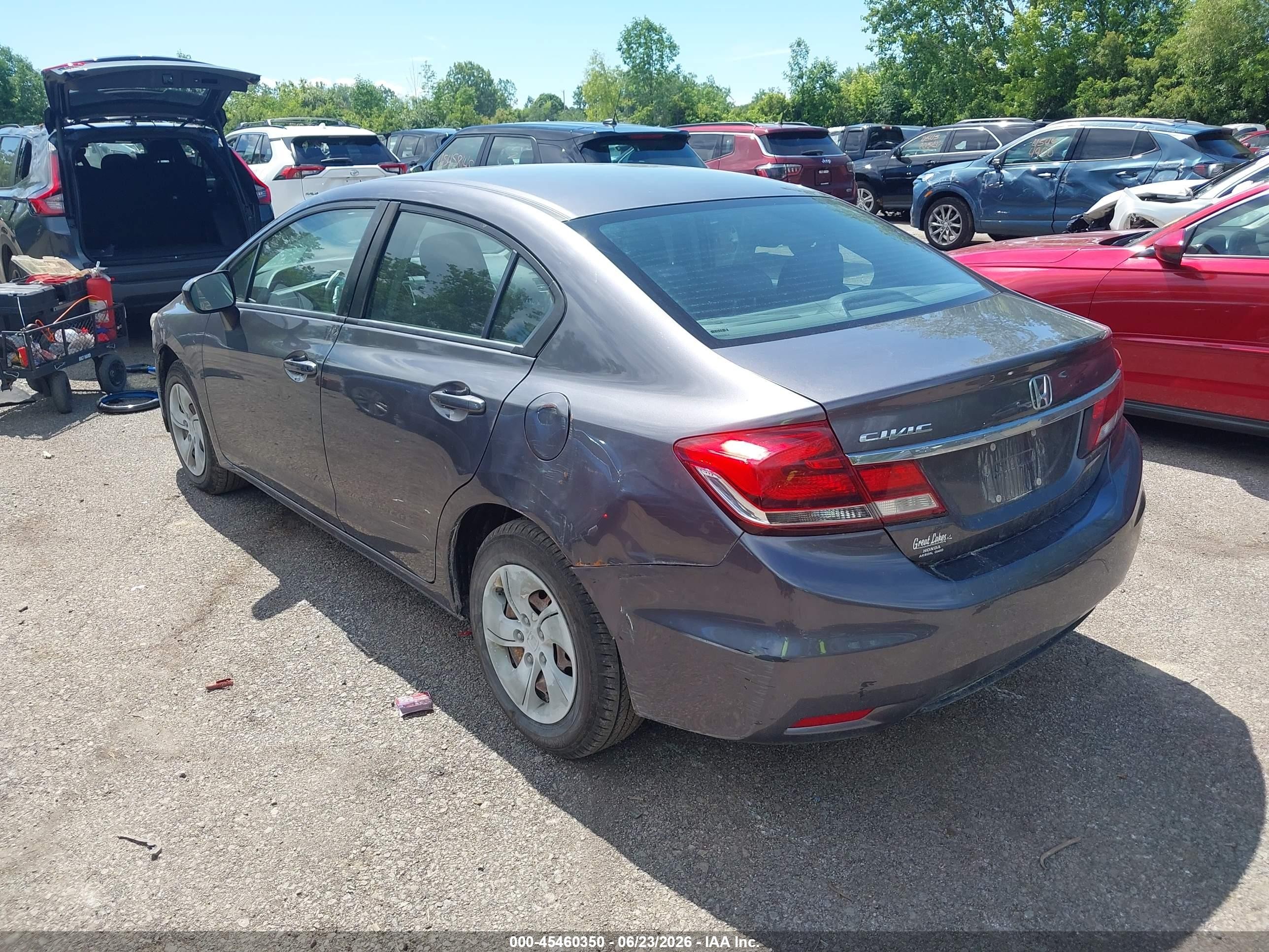 2014 Honda Civic Lx Gray vin: 2HGFB2F59EH540695