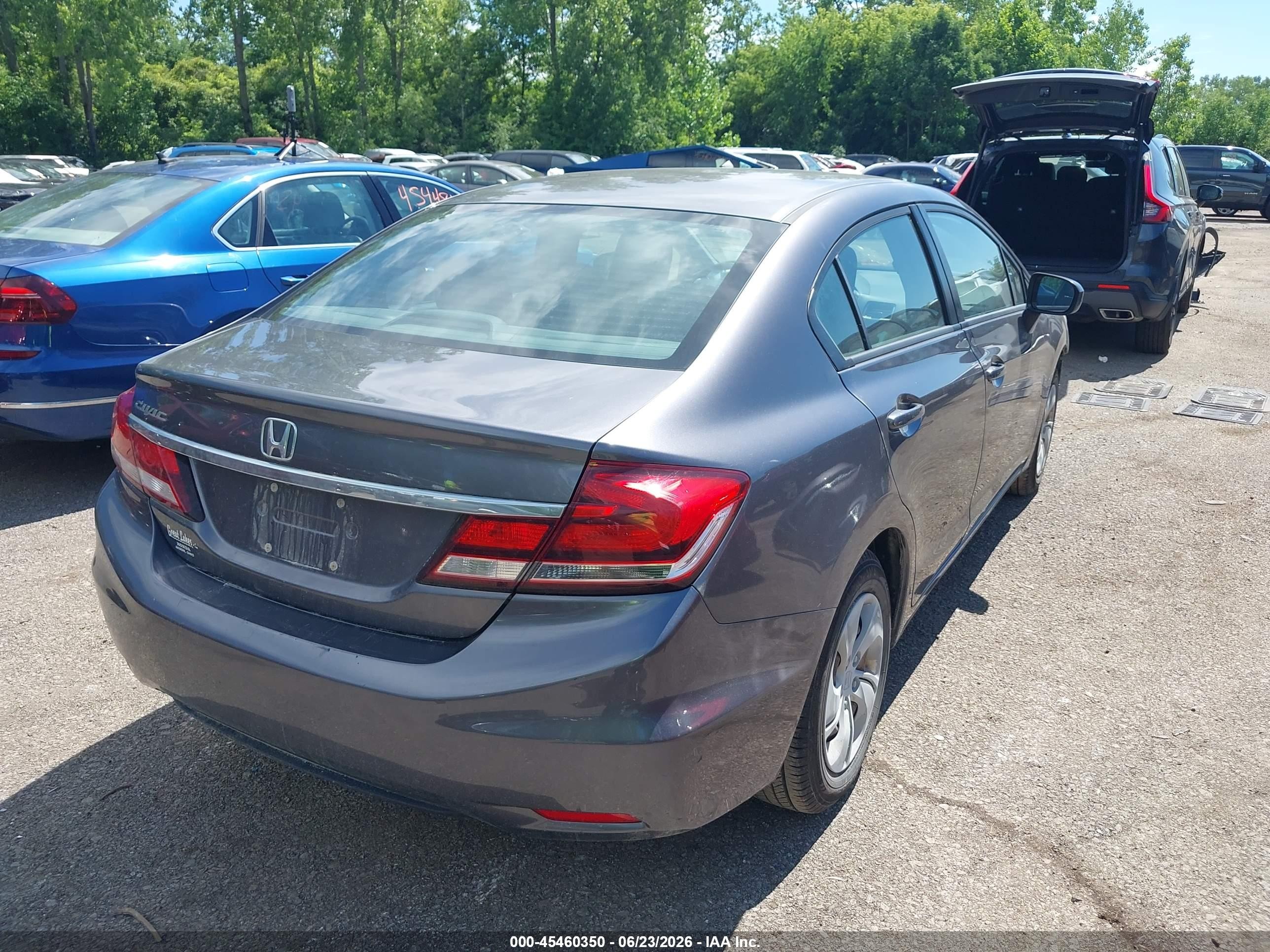 2014 Honda Civic Lx Gray vin: 2HGFB2F59EH540695
