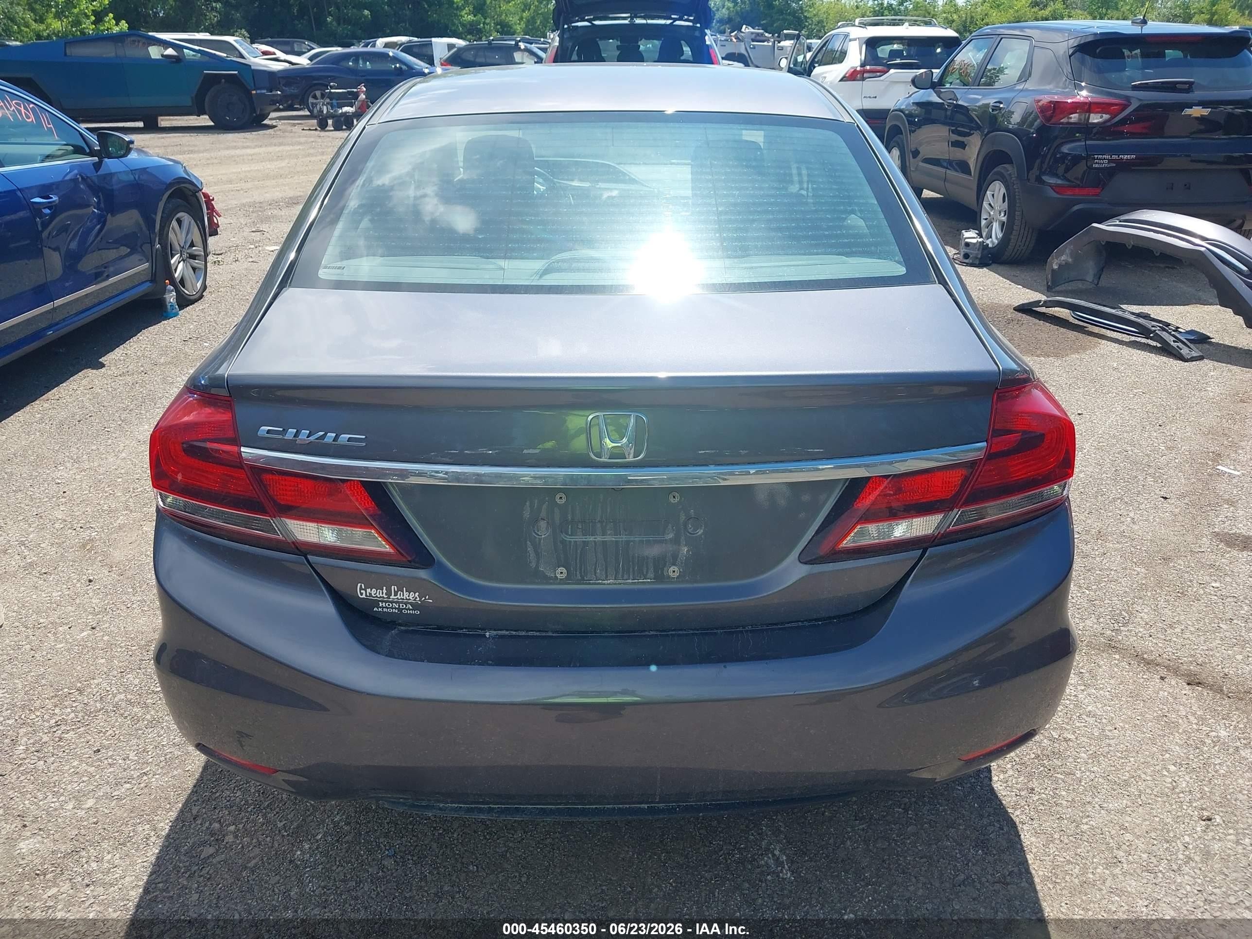 2014 Honda Civic Lx Gray vin: 2HGFB2F59EH540695