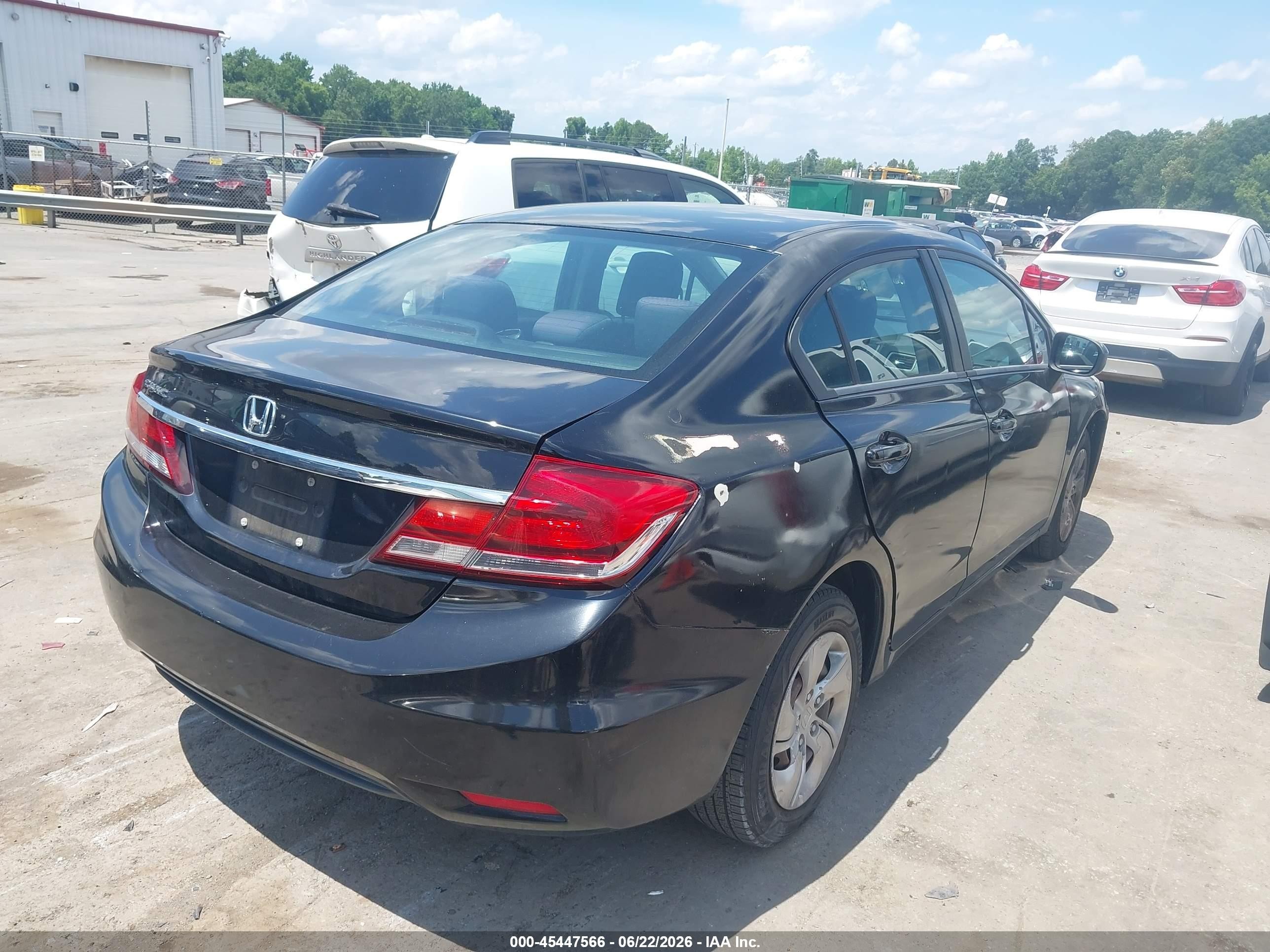 2014 Honda Civic Lx Black vin: 2HGFB2F59EH548778