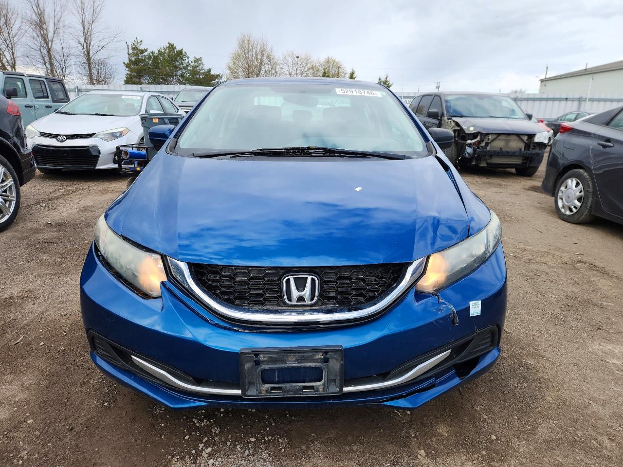 2015 Honda Civic Lx Blue vin: 2HGFB2F59FH008395