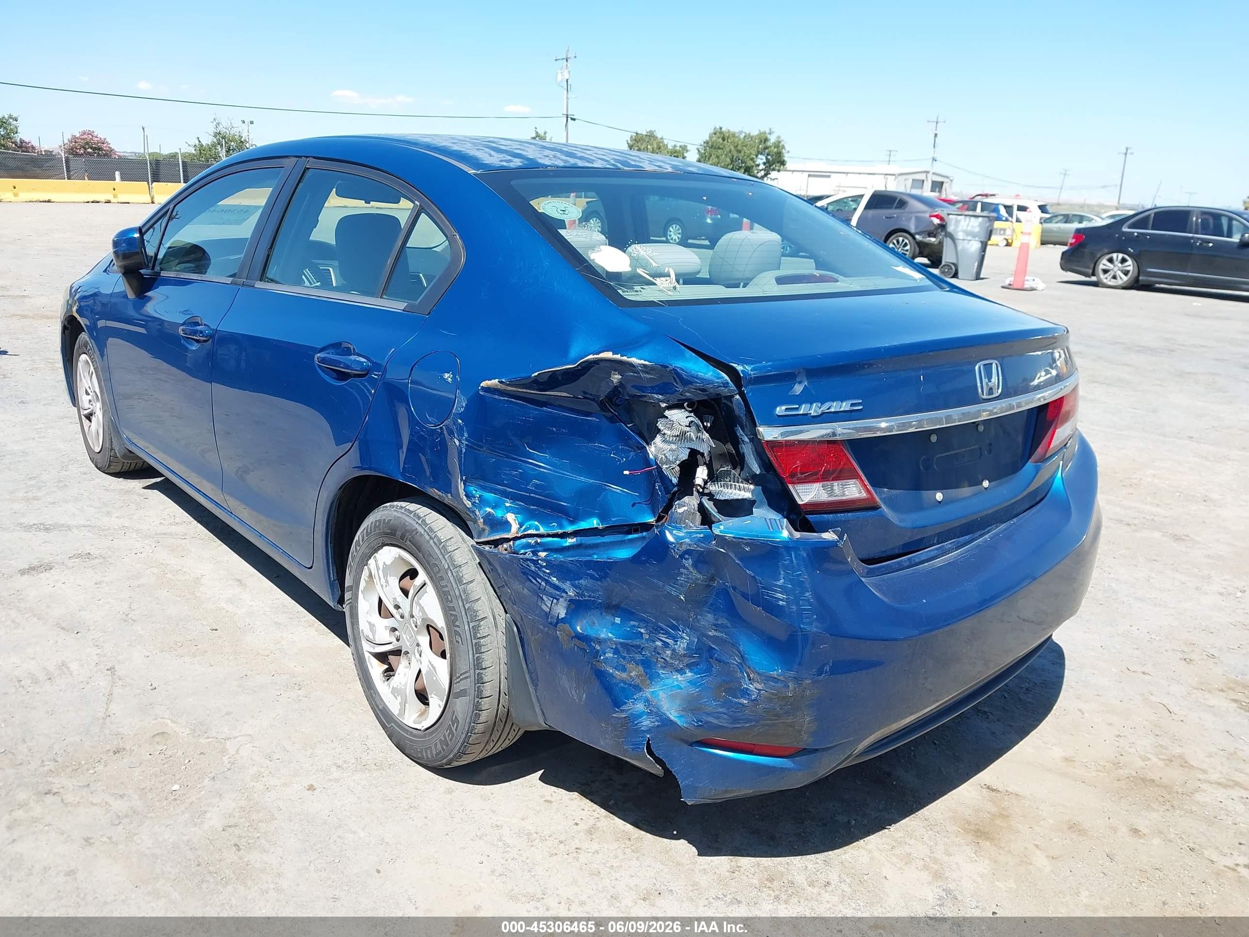 2015 Honda Civic Lx Blue vin: 2HGFB2F59FH528595
