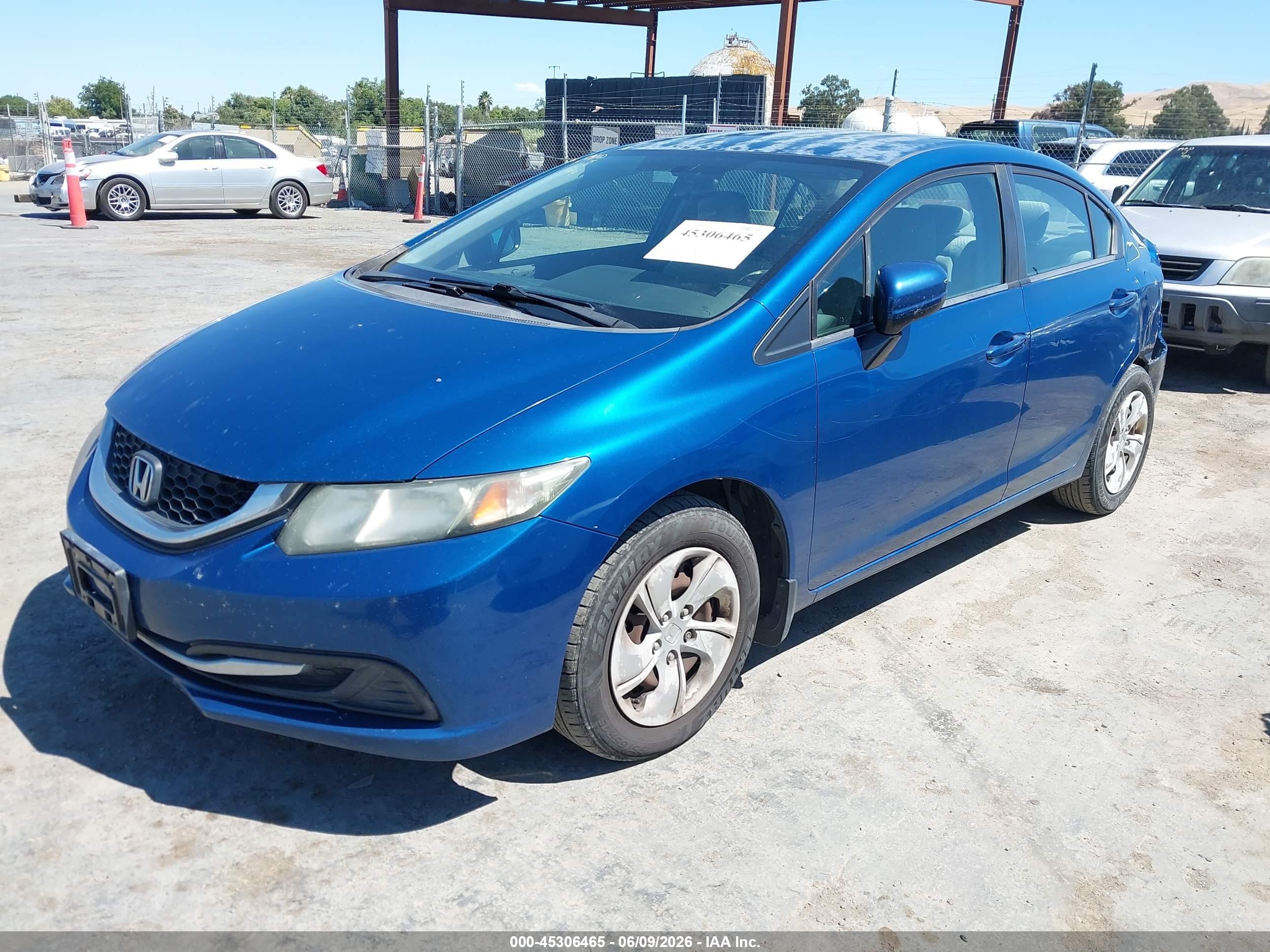 2015 Honda Civic Lx Blue vin: 2HGFB2F59FH528595