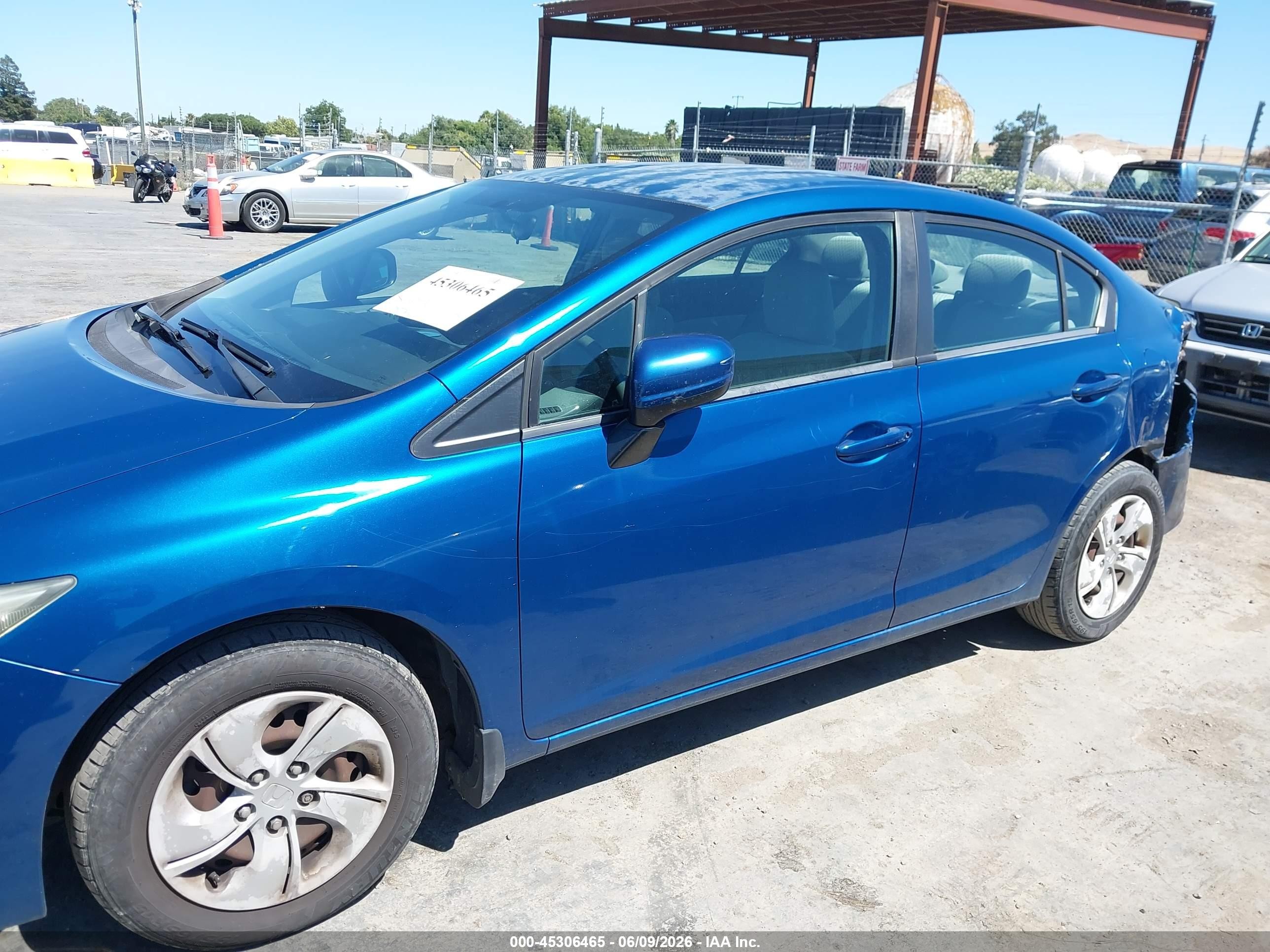 2015 Honda Civic Lx Blue vin: 2HGFB2F59FH528595