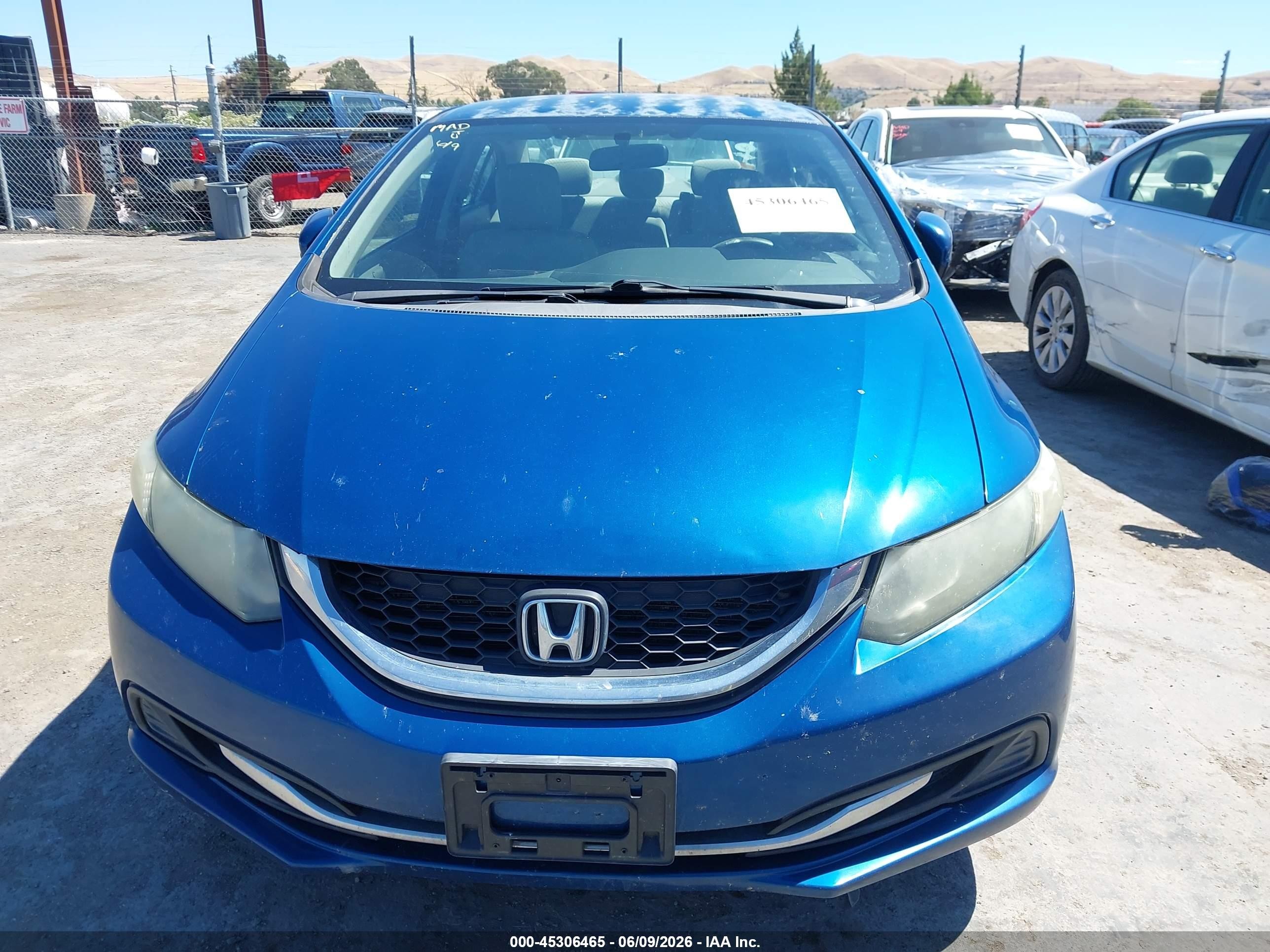 2015 Honda Civic Lx Blue vin: 2HGFB2F59FH528595
