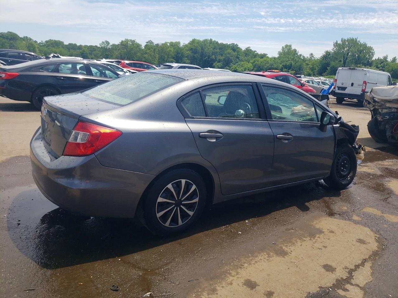 2012 Honda Civic Lx Gray vin: 2HGFB2F5XCH300231