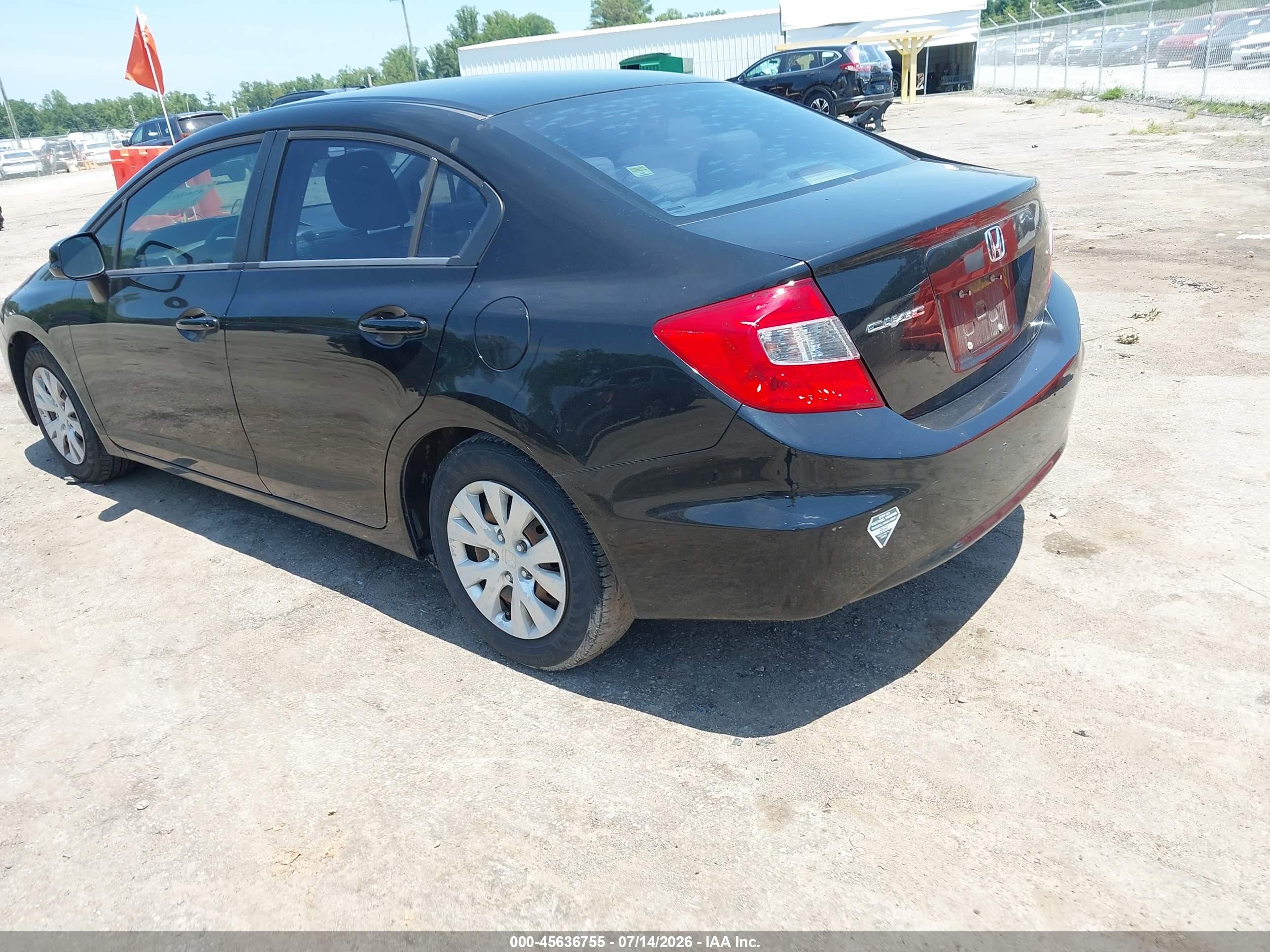 2012 Honda Civic Lx Black vin: 2HGFB2F5XCH304697