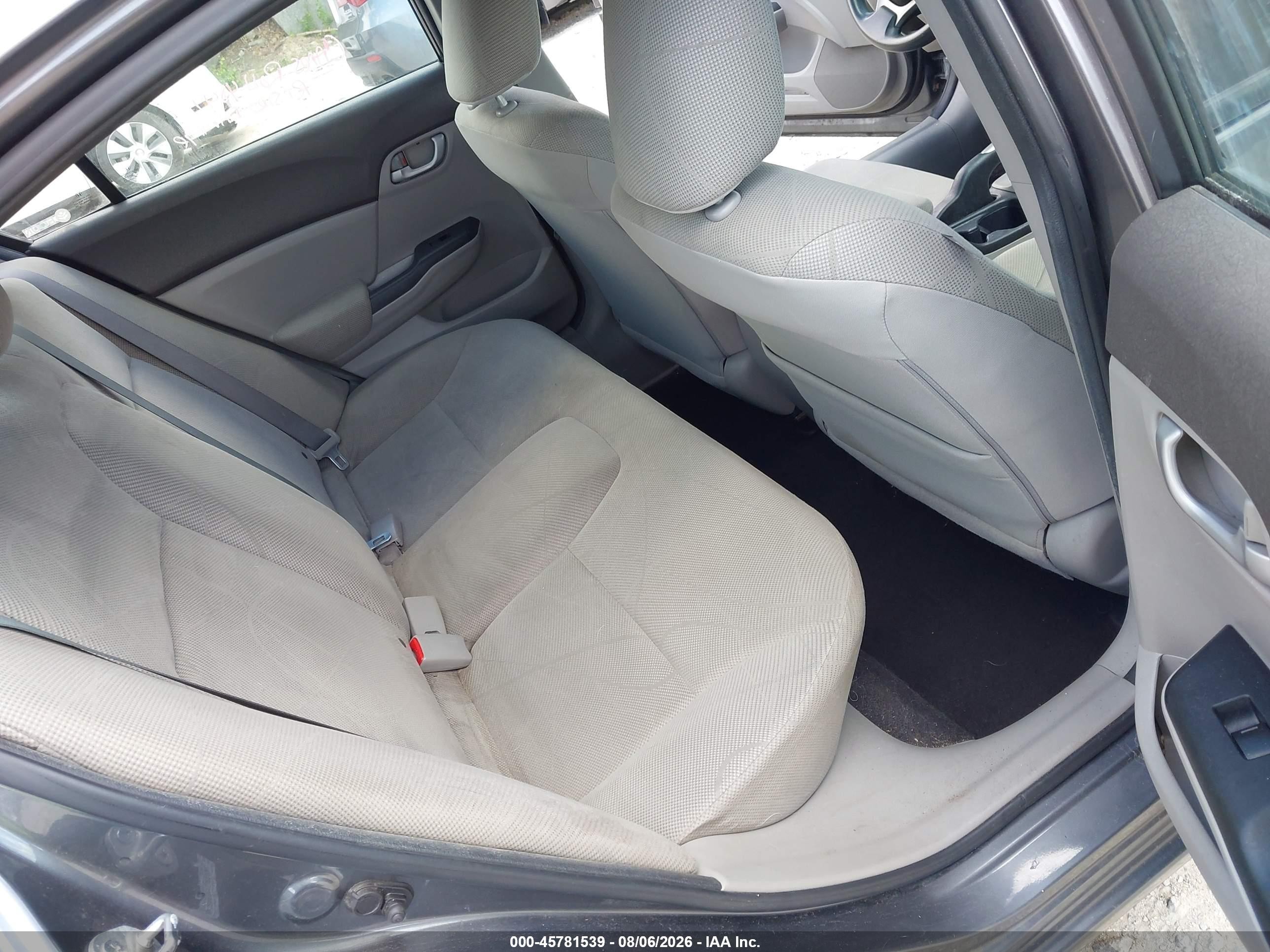 2012 Honda Civic Lx Gray vin: 2HGFB2F5XCH304814